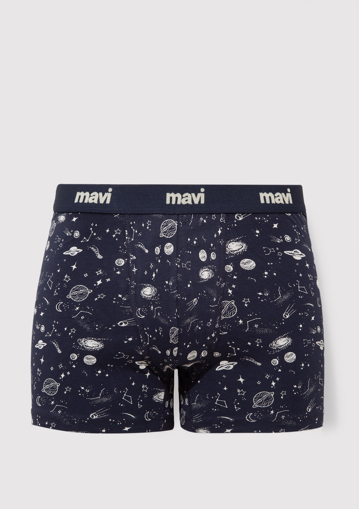 Mavi Gezegen Baskılı Lacivert Boxer