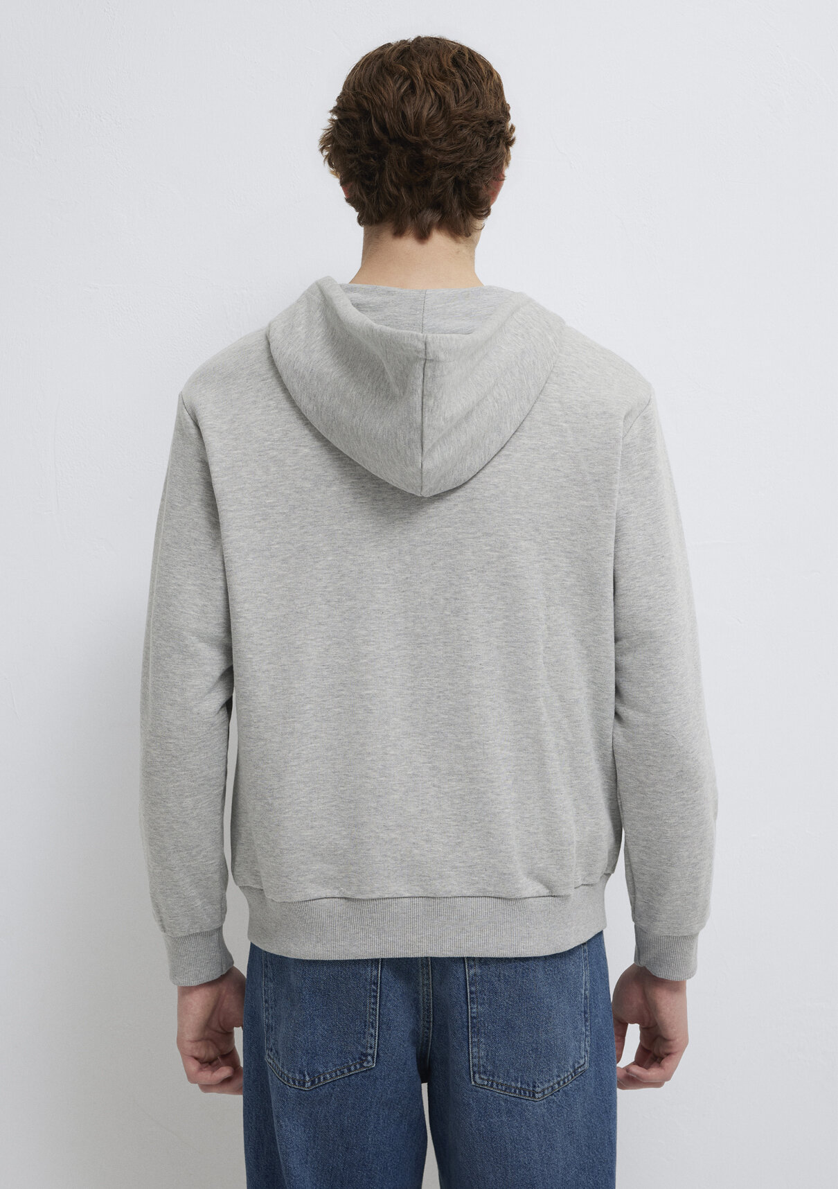 Mavi MVJNS Logo Baskılı Fermuarlı Kapüşonlu Gri Sweatshirt görsel 5