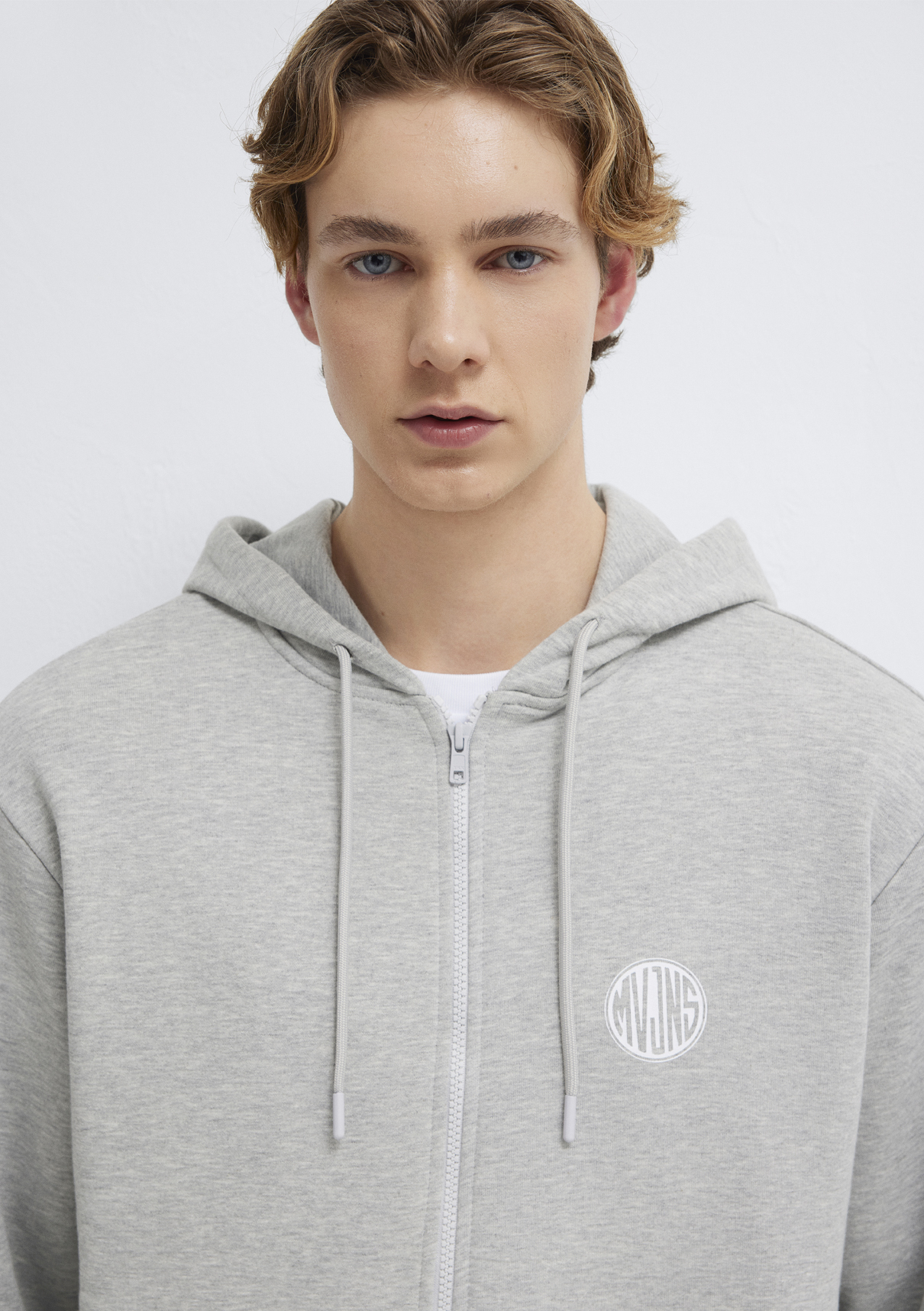 Mavi MVJNS Logo Baskılı Fermuarlı Kapüşonlu Gri Sweatshirt görsel 6