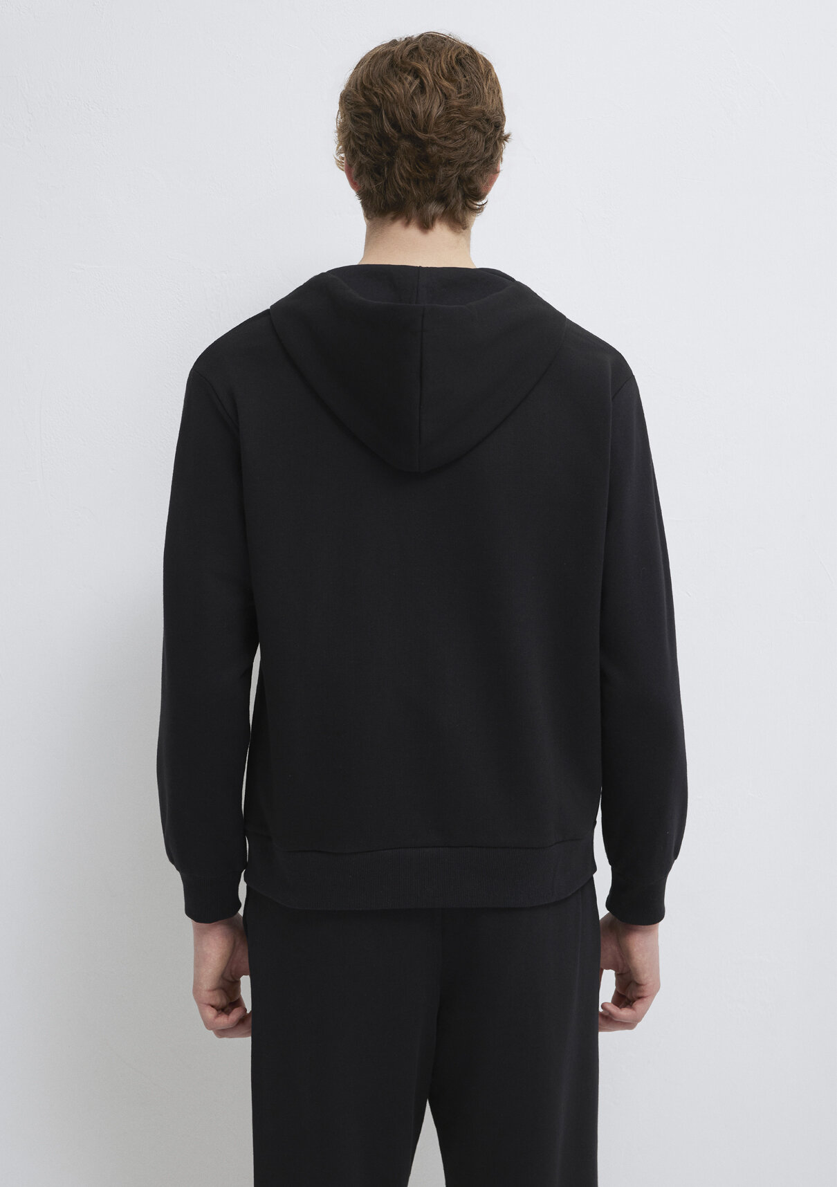 Mavi MVJNS Logo Baskılı Fermuarlı Kapüşonlu Siyah Sweatshirt görsel 5