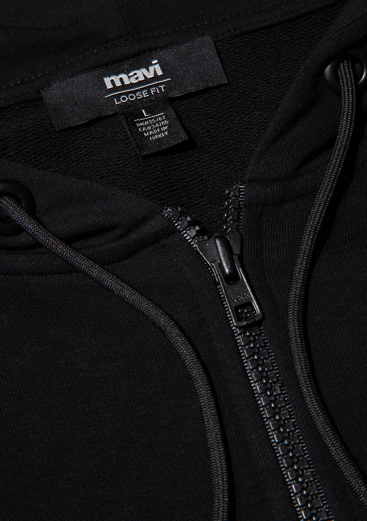 Mavi MVJNS Logo Baskılı Fermuarlı Kapüşonlu Siyah Sweatshirt görsel 8