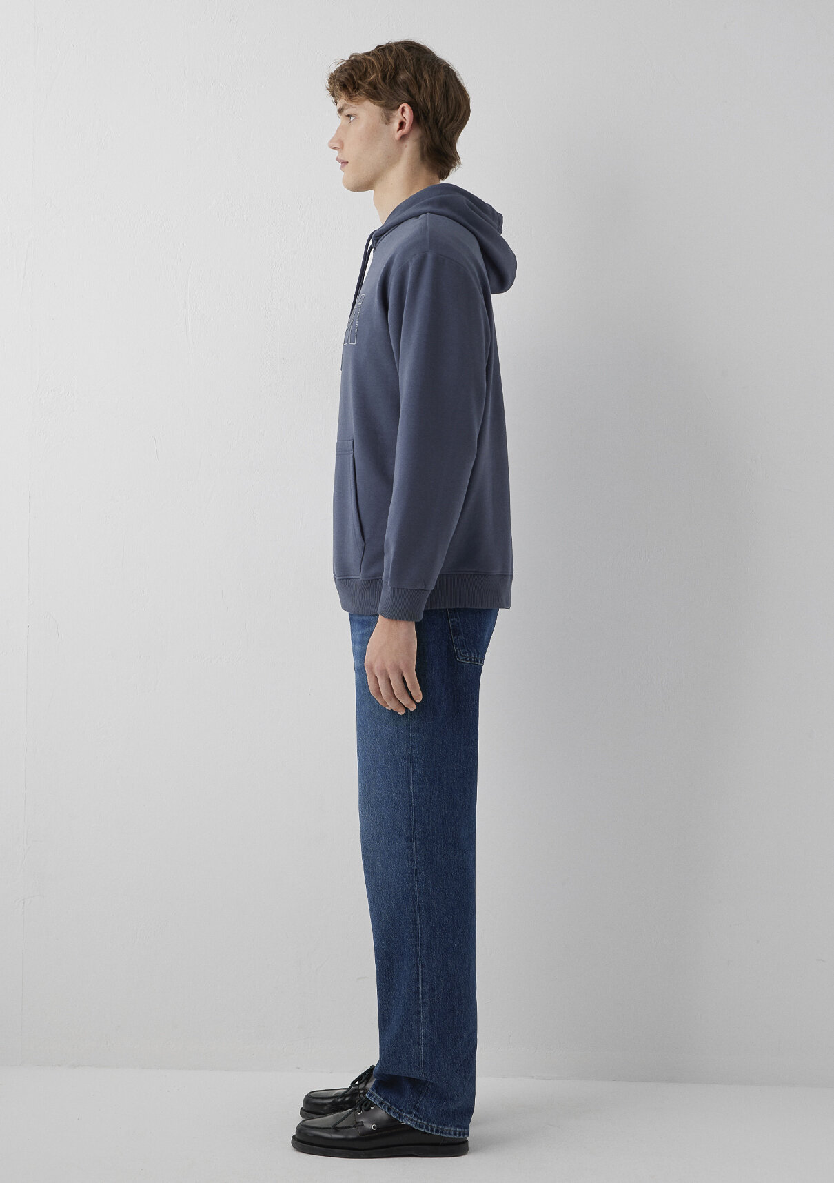 Mavi Logo Baskılı Kapüşonlu Lacivert Sweatshirt görsel 4