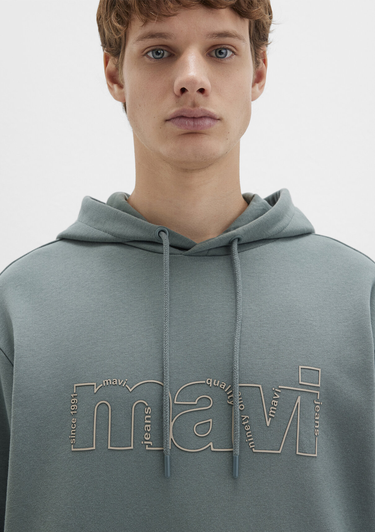 Mavi Logo Baskılı Kapüşonlu Yeşil Sweatshirt görsel 6