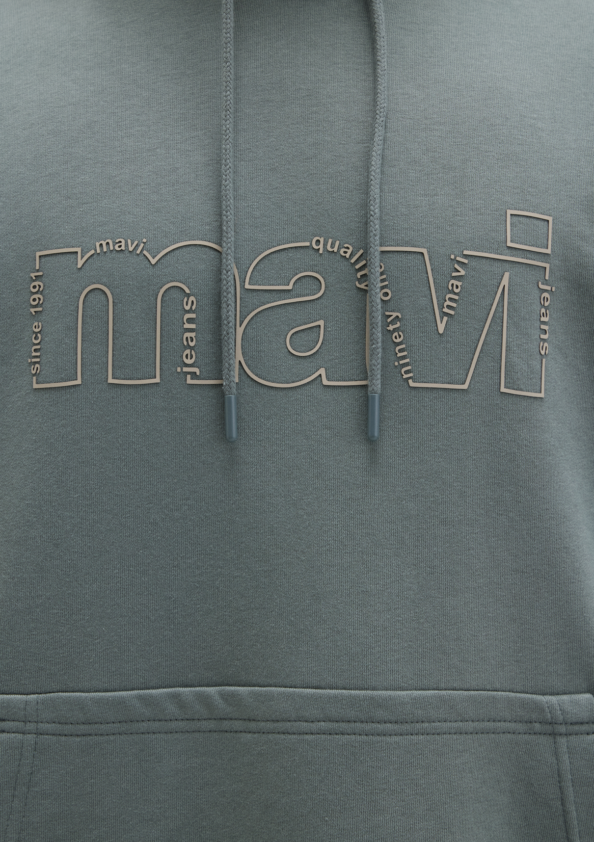 Mavi Logo Baskılı Kapüşonlu Yeşil Sweatshirt görsel 7