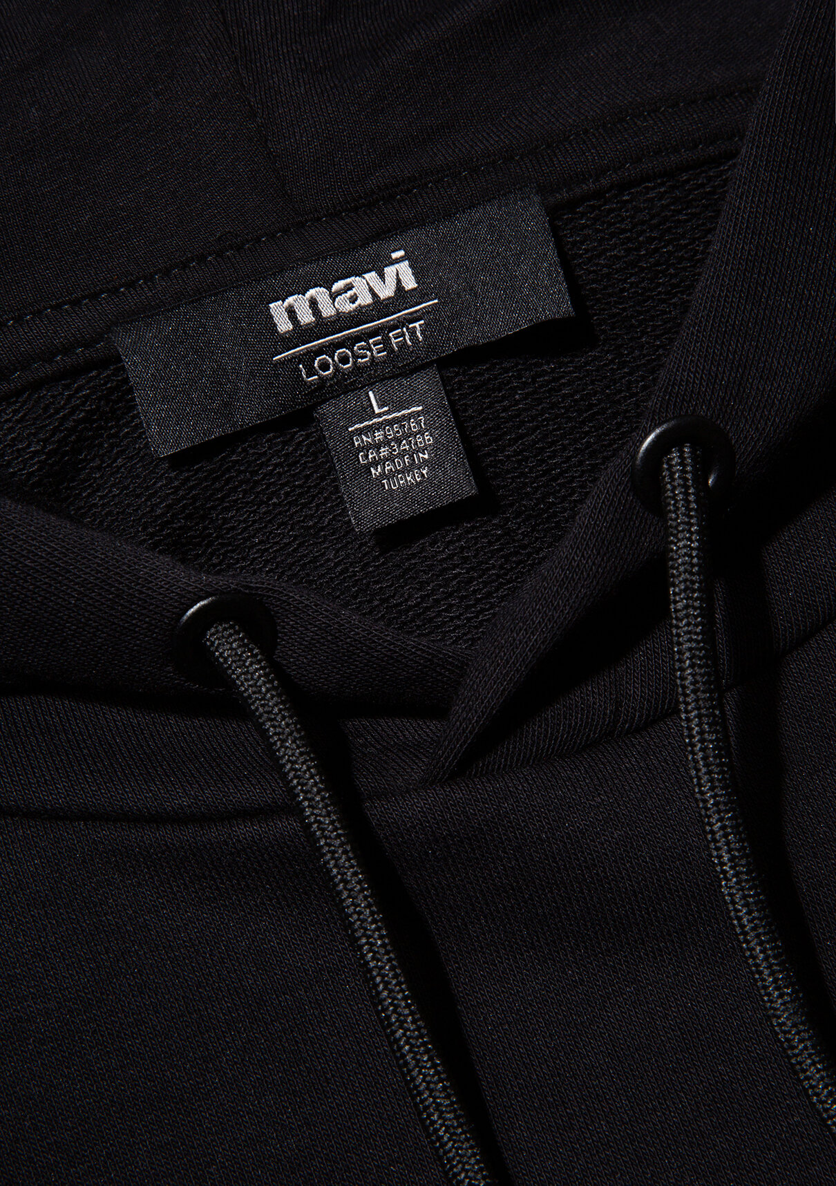 Mavi Logo Baskılı Kapüşonlu Siyah Sweatshirt görsel 8