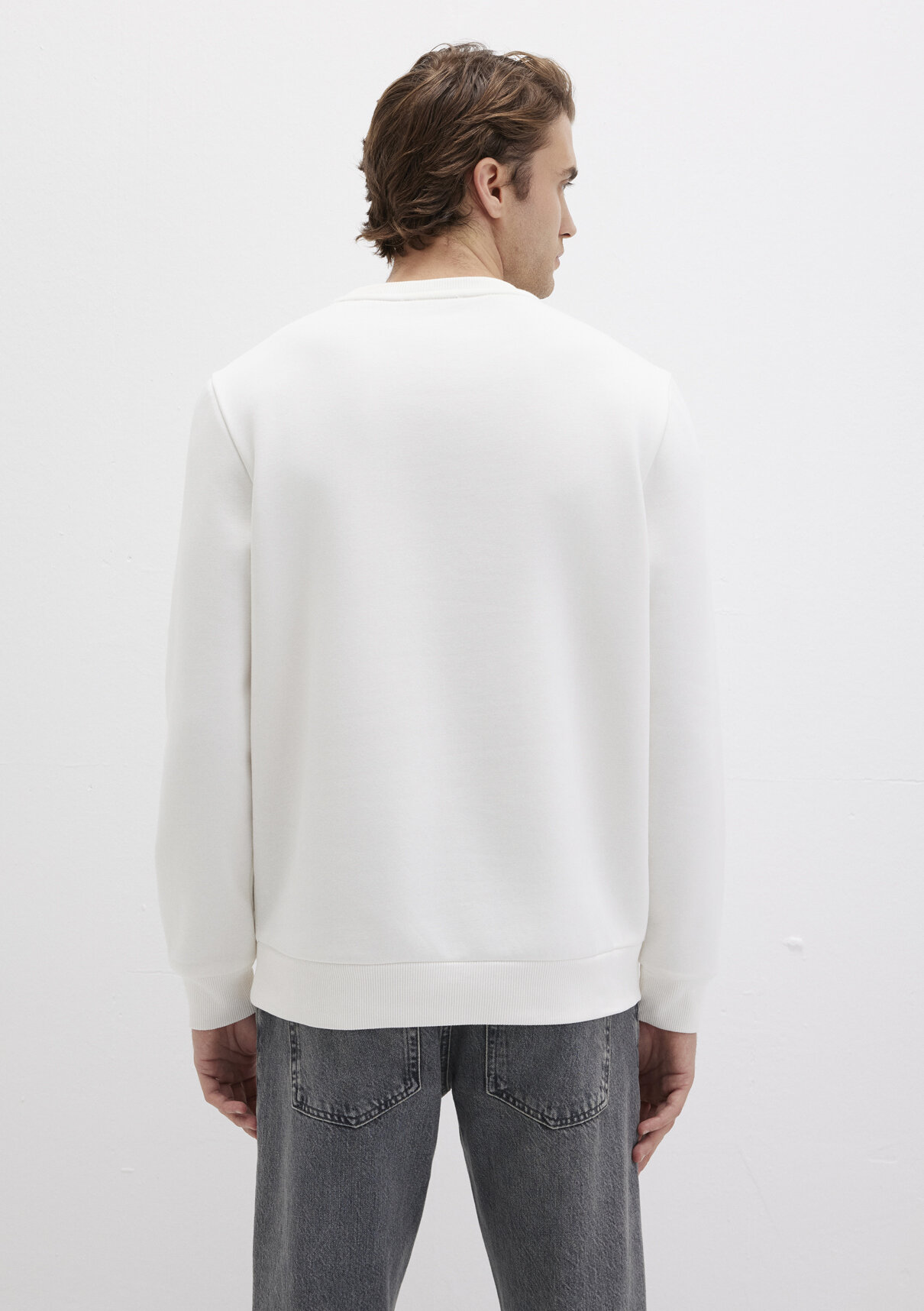 Mavi Logo Baskılı Ekru Sweatshirt görsel 4