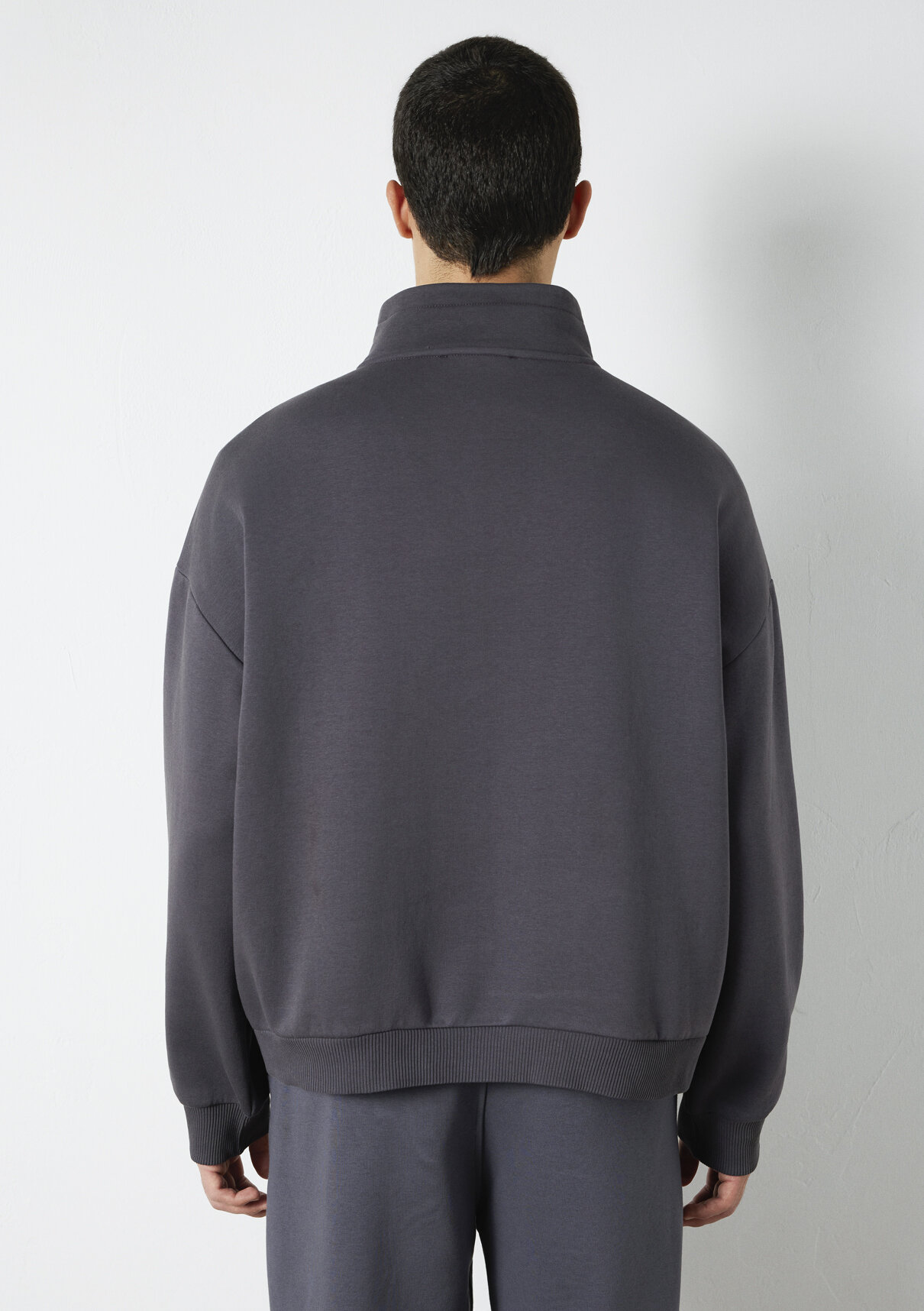 Mavi Logo Baskılı Yarı Fermuarlı Antrasit Sweatshirt görsel 5
