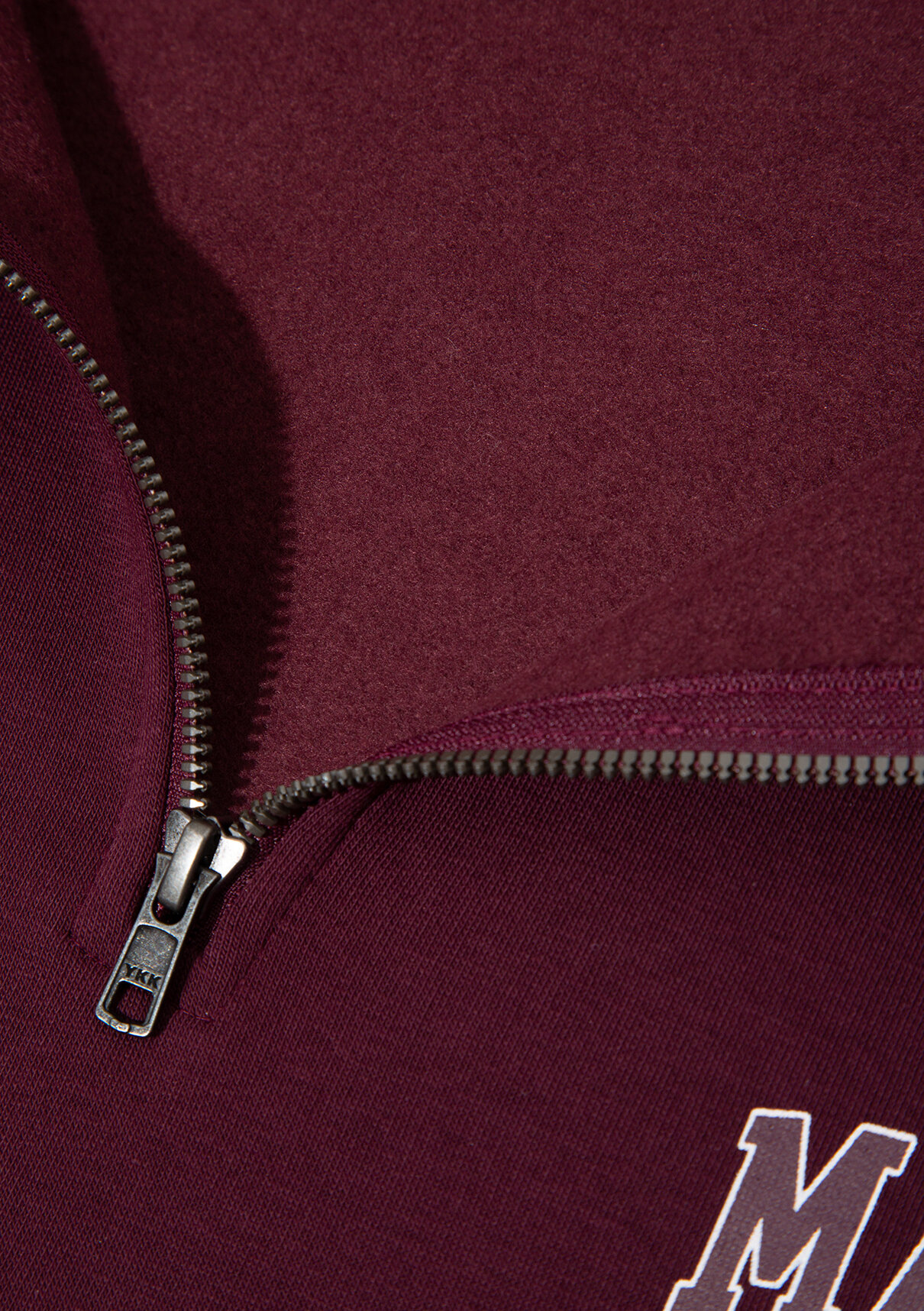 Mavi Logo Baskılı Yarı Fermuarlı Bordo Sweatshirt görsel 7