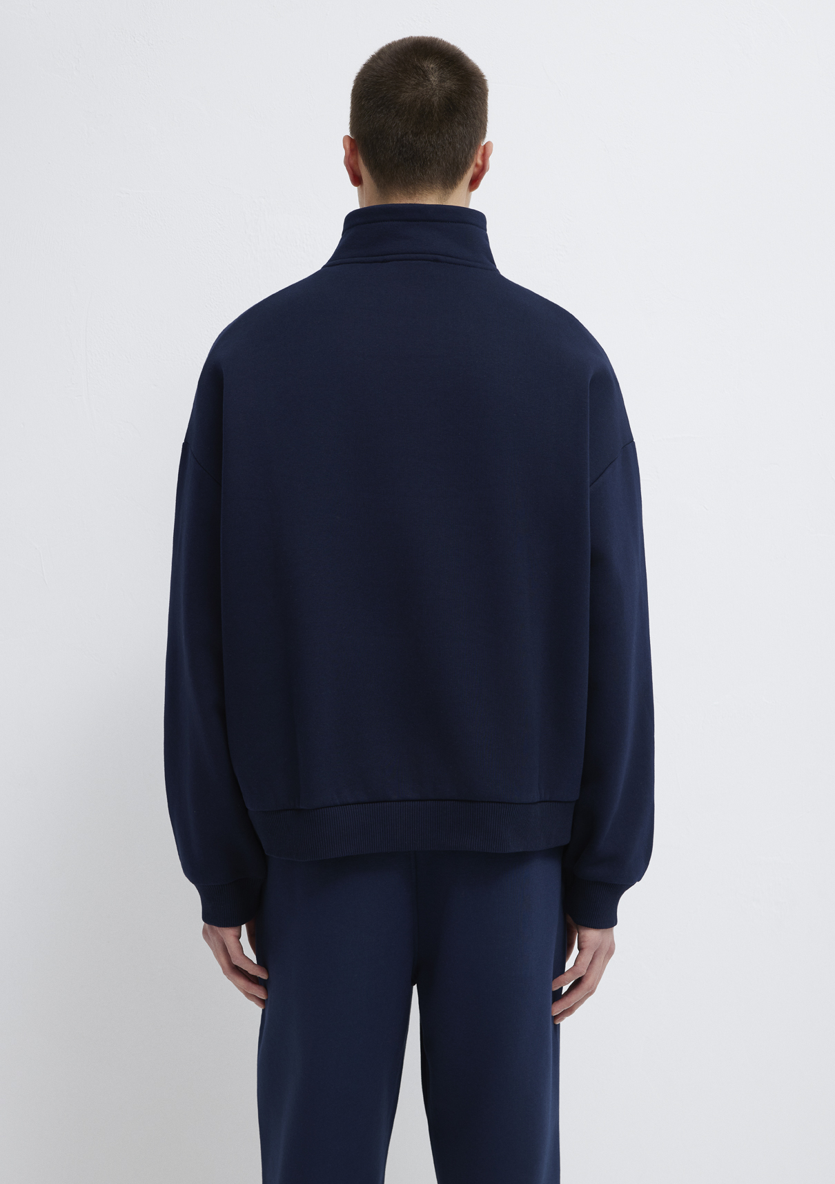 Mavi Logo Baskılı Yarı Fermuarlı Lacivert Sweatshirt görsel 5