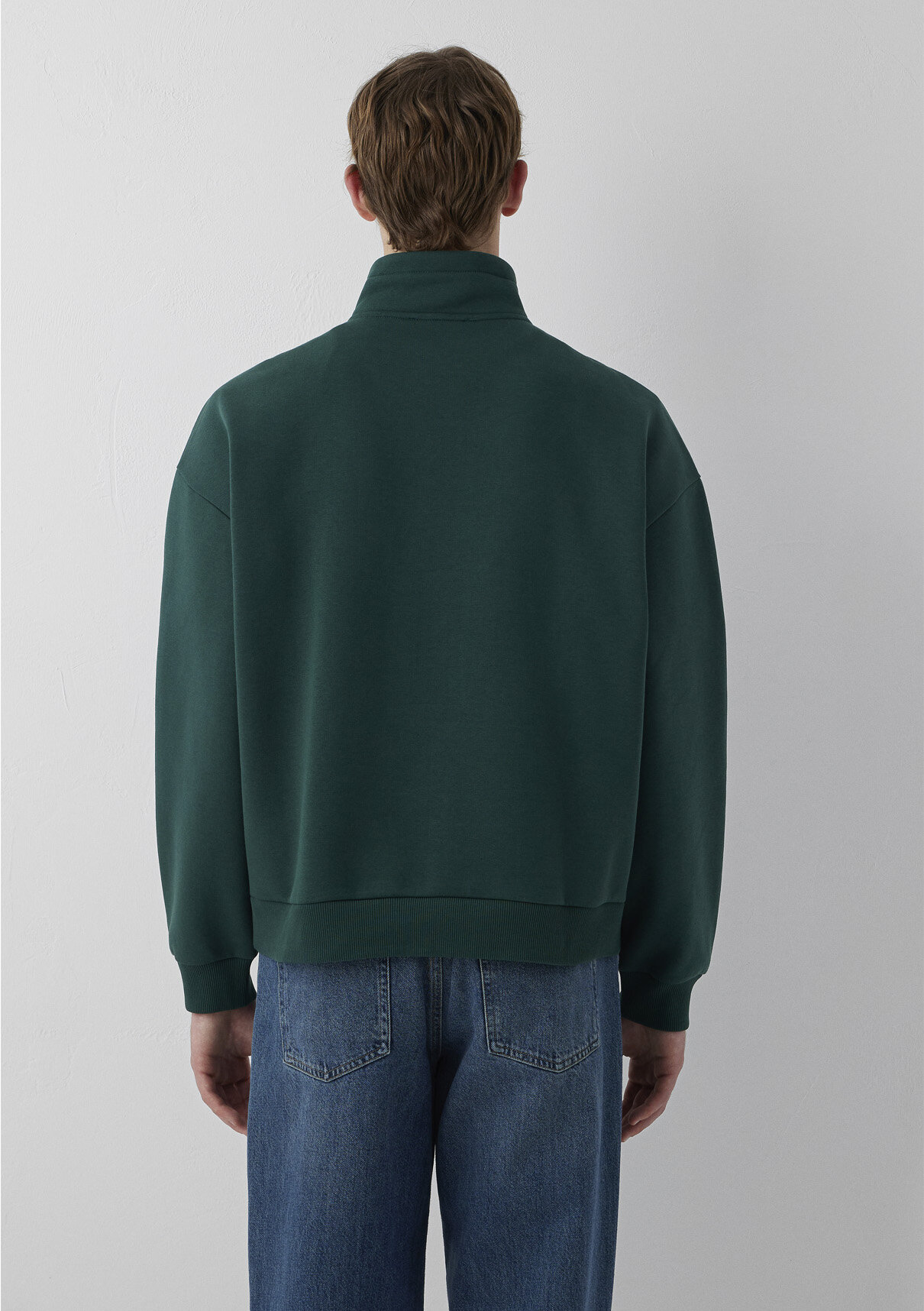 Mavi Logo Baskılı Yarı Fermuarlı Yeşil Sweatshirt görsel 5