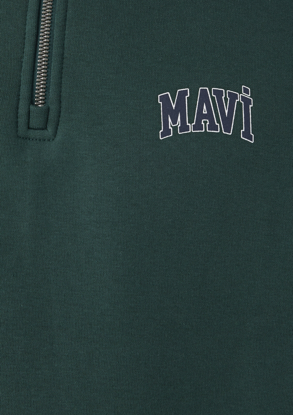 Mavi Logo Baskılı Yarı Fermuarlı Yeşil Sweatshirt görsel 8