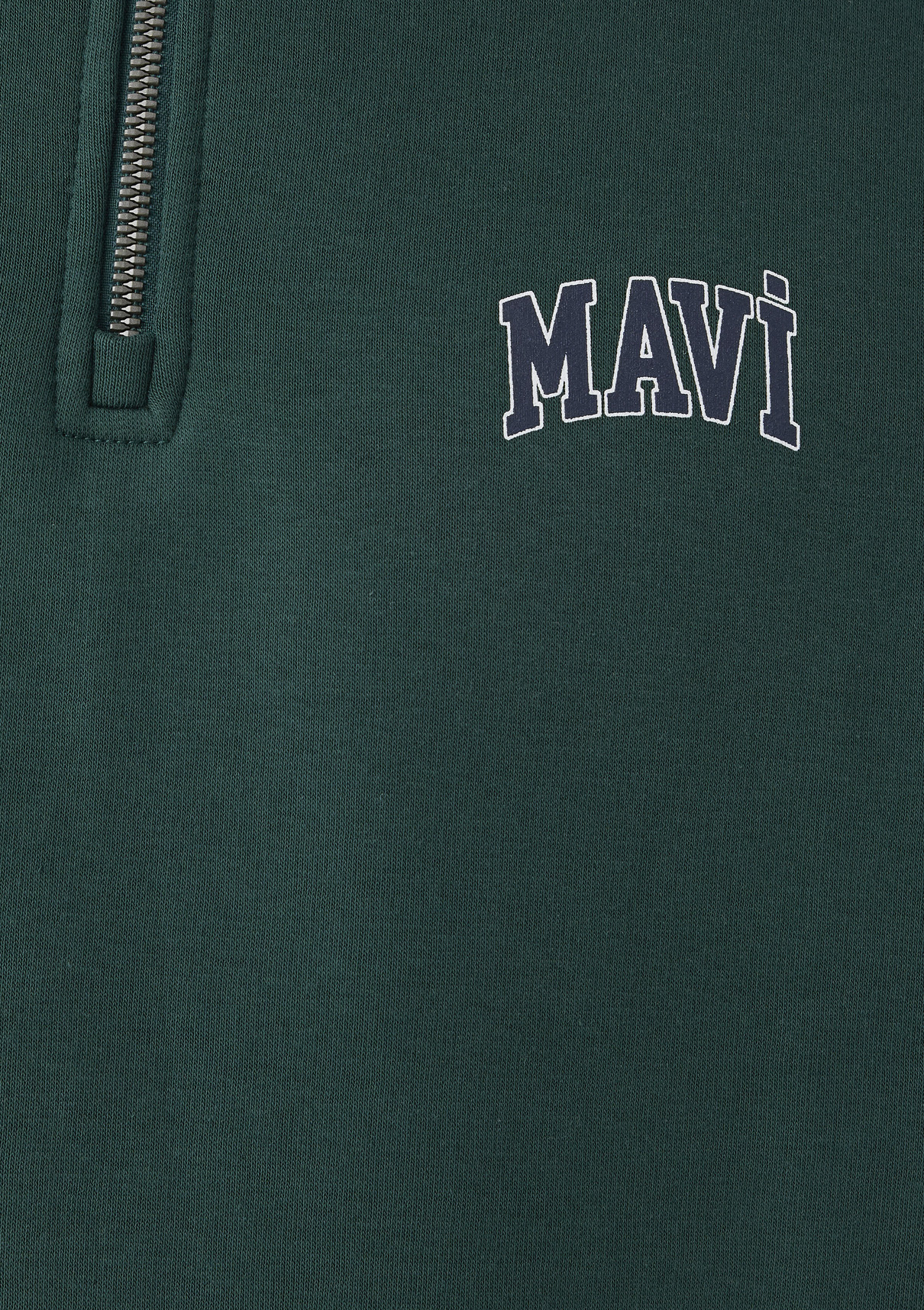Mavi Logo Baskılı Yarı Fermuarlı Yeşil Sweatshirt görsel 8