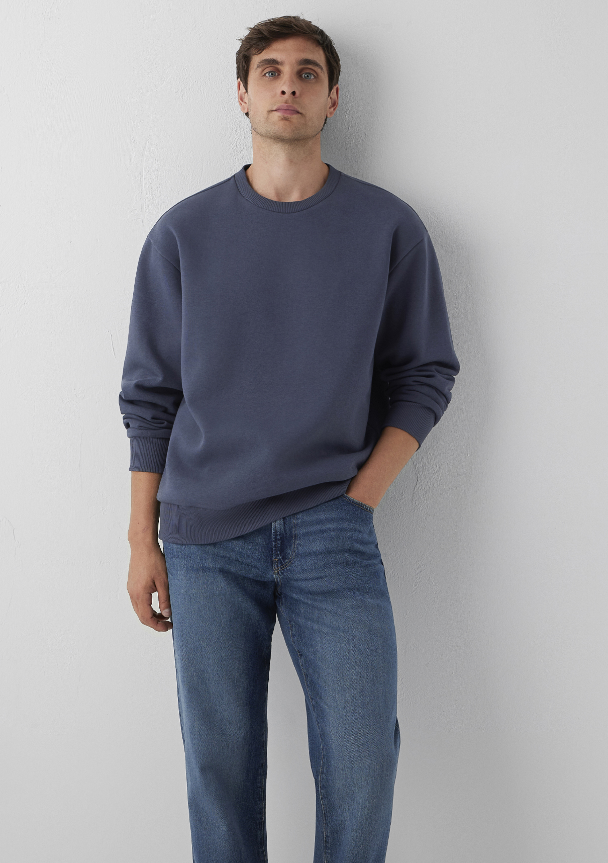Mavi Bisiklet Yaka Lacivert Basic Sweatshirt görsel 2
