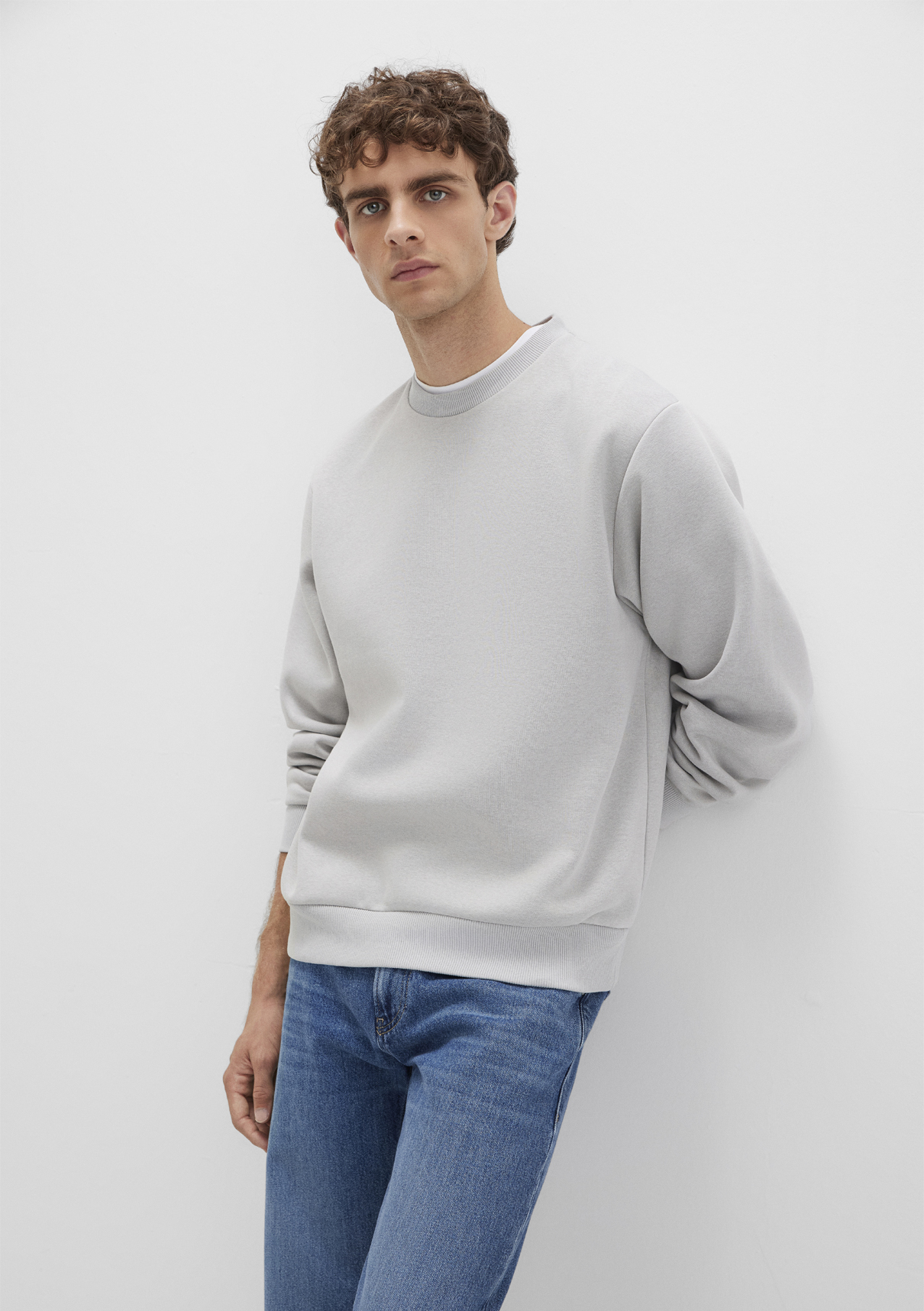 Mavi Bisiklet Yaka Gri Basic Sweatshirt