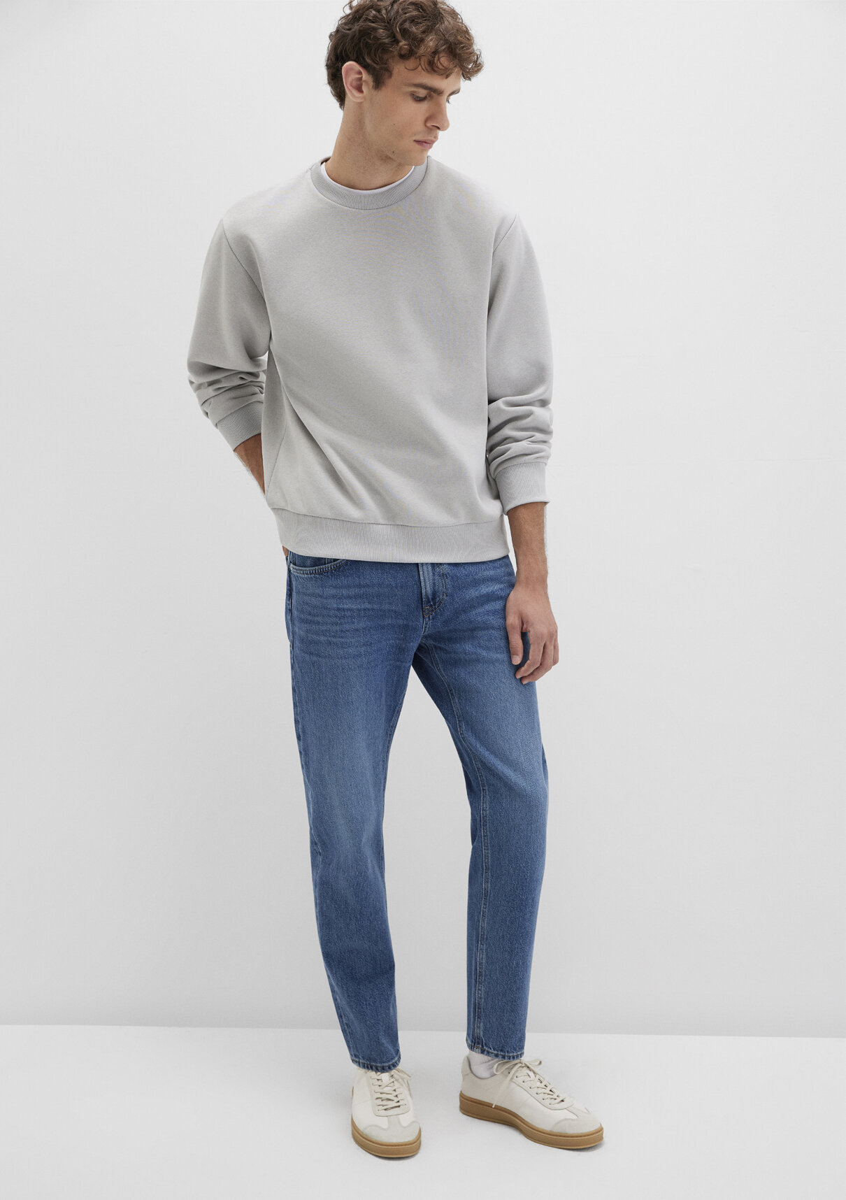 Mavi Bisiklet Yaka Gri Basic Sweatshirt görsel 2