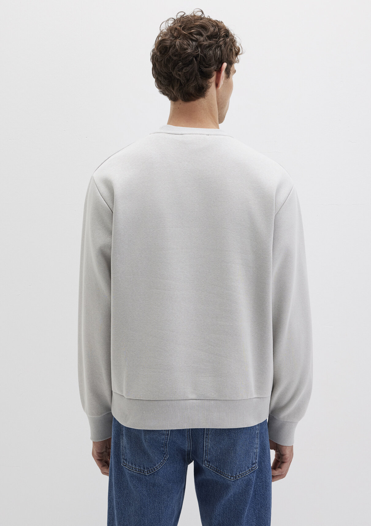 Mavi Bisiklet Yaka Gri Basic Sweatshirt görsel 5