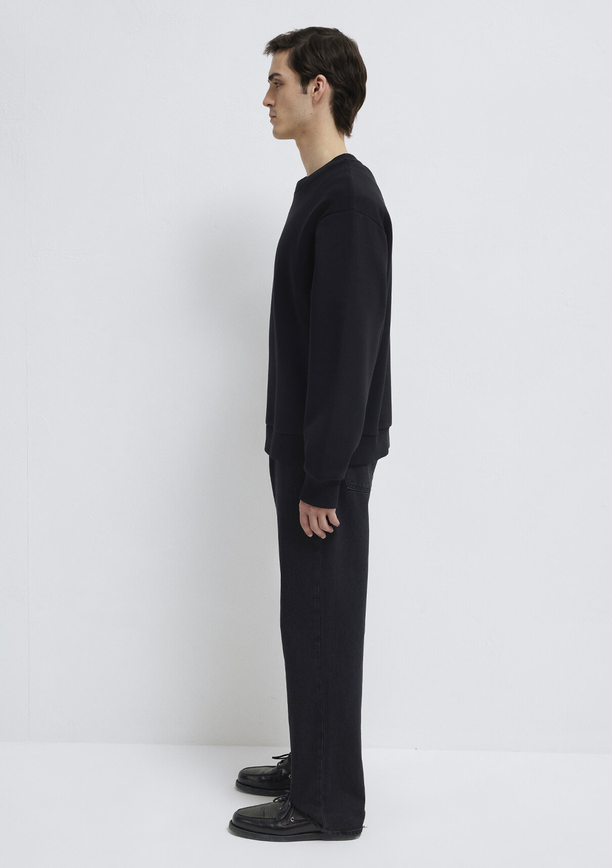 Mavi Bisiklet Yaka Siyah Basic Sweatshirt görsel 5
