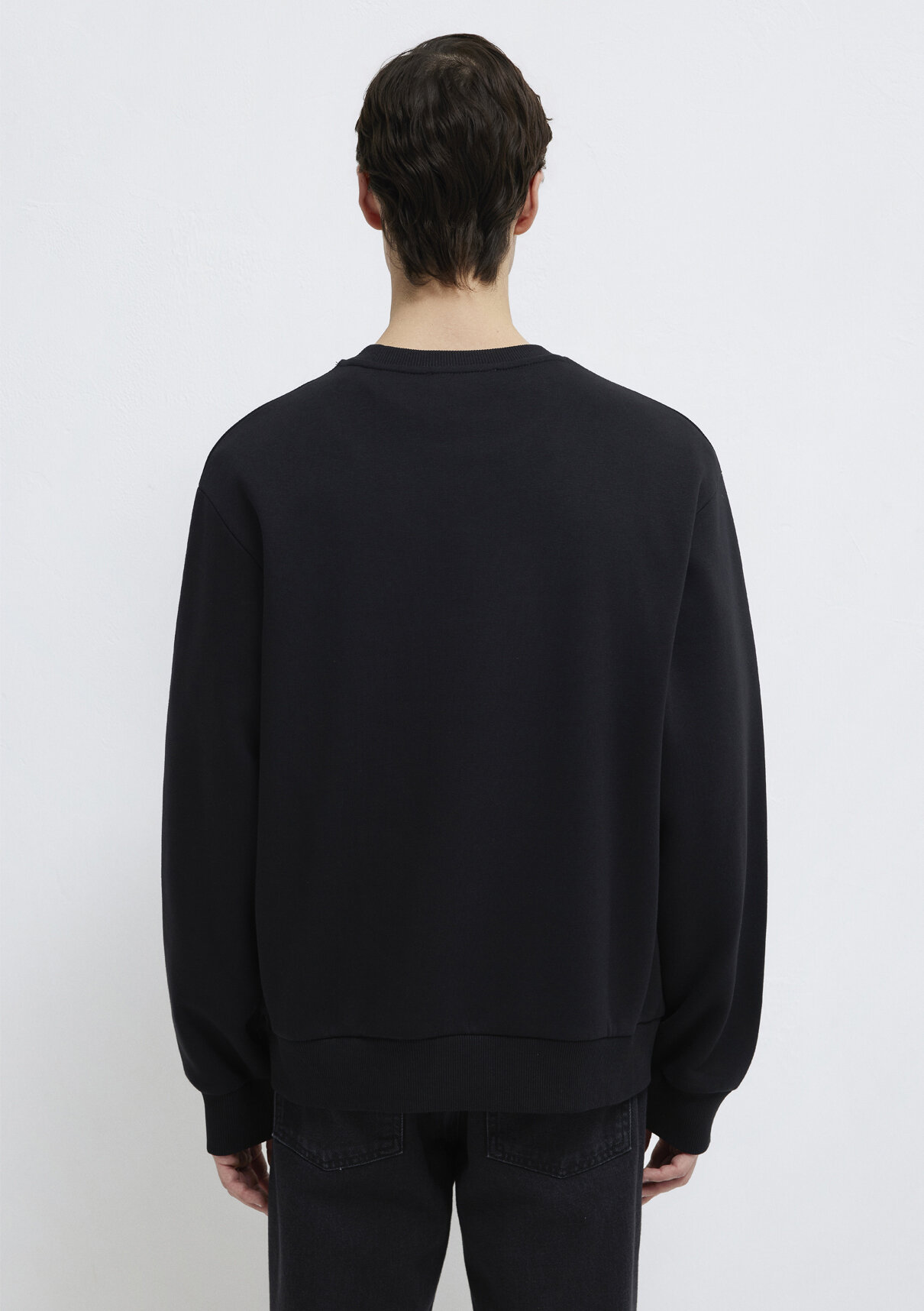 Mavi Bisiklet Yaka Siyah Basic Sweatshirt görsel 6