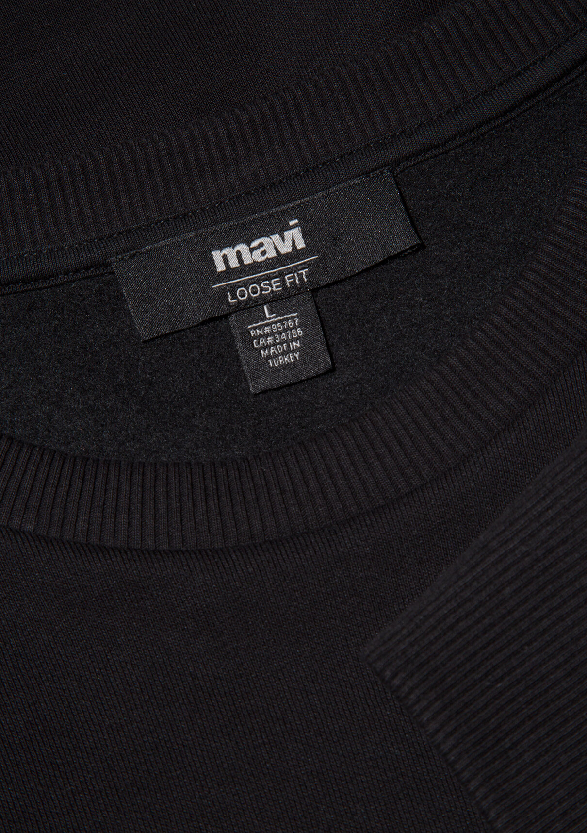 Mavi Bisiklet Yaka Siyah Basic Sweatshirt görsel 8