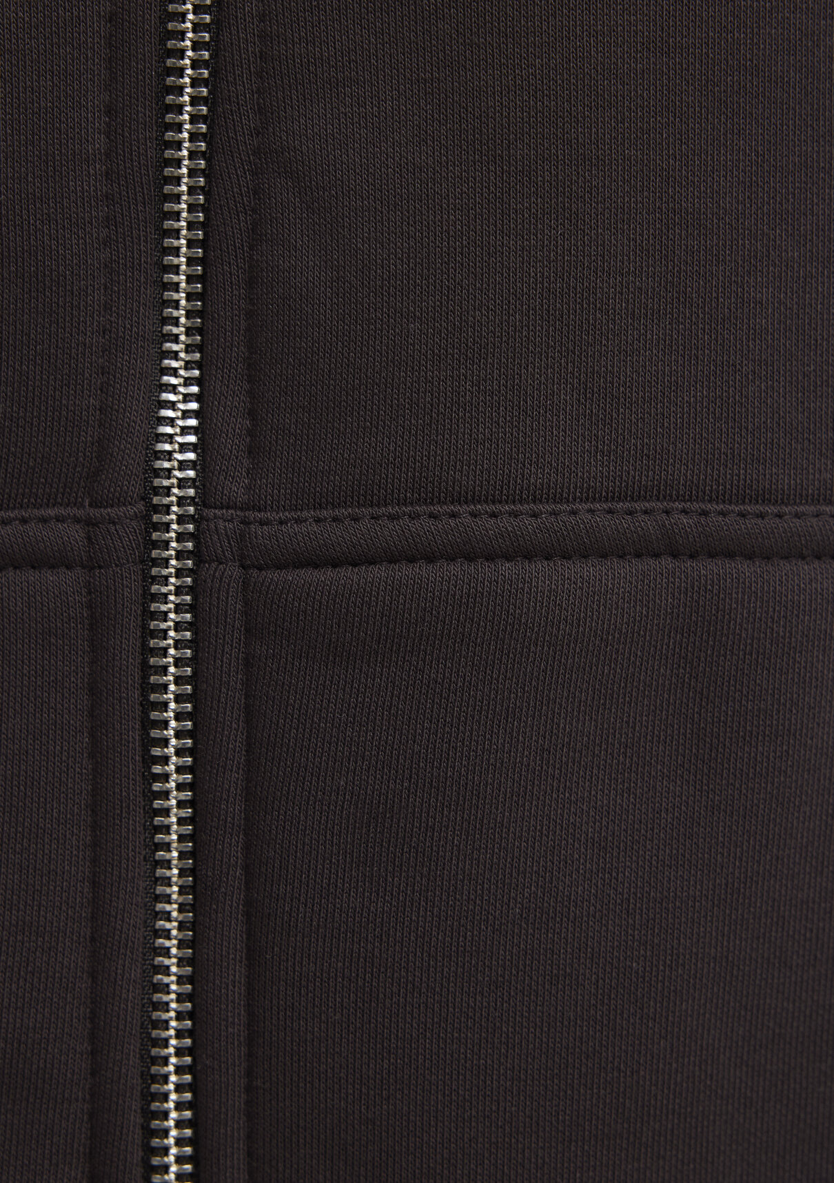 Mavi Kapüşonlu Fermuarlı Kahverengi Basic Sweatshirt görsel 8