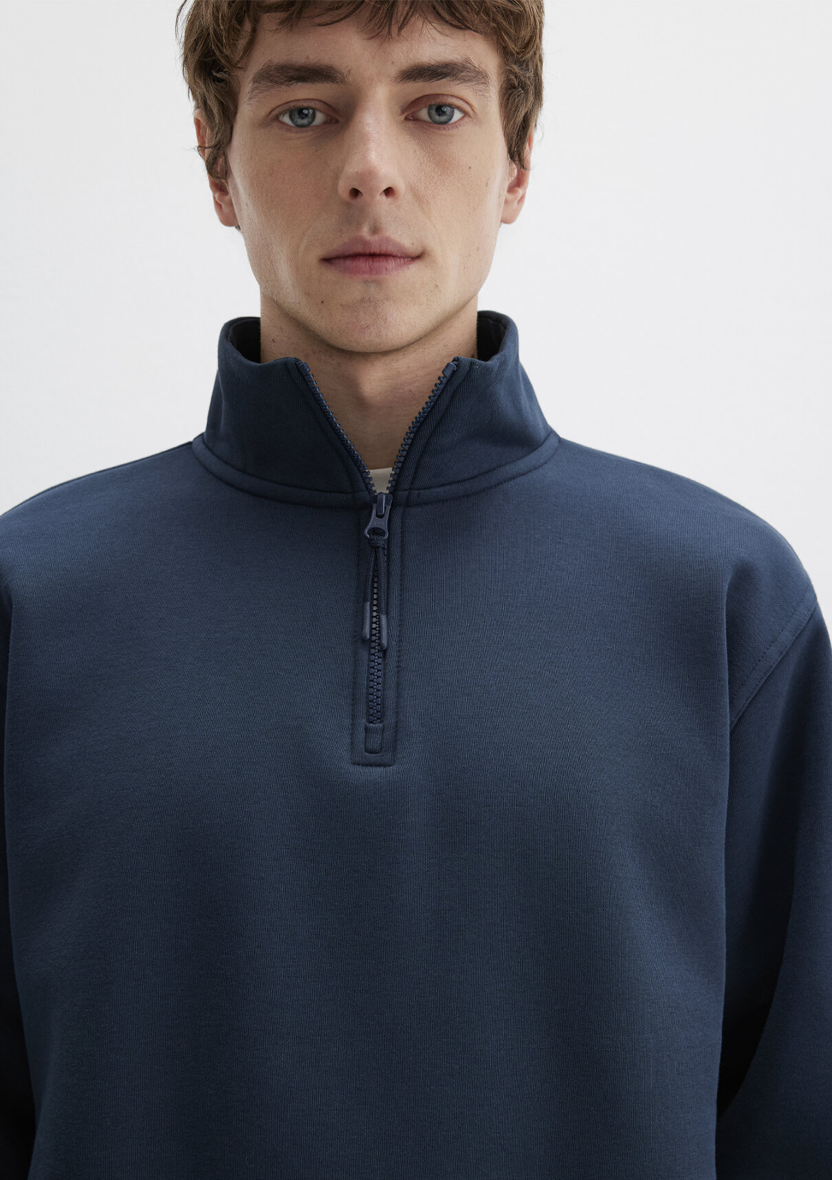 Mavi Yarı Fermuarlı Lacivert Basic Sweatshirt görsel 6