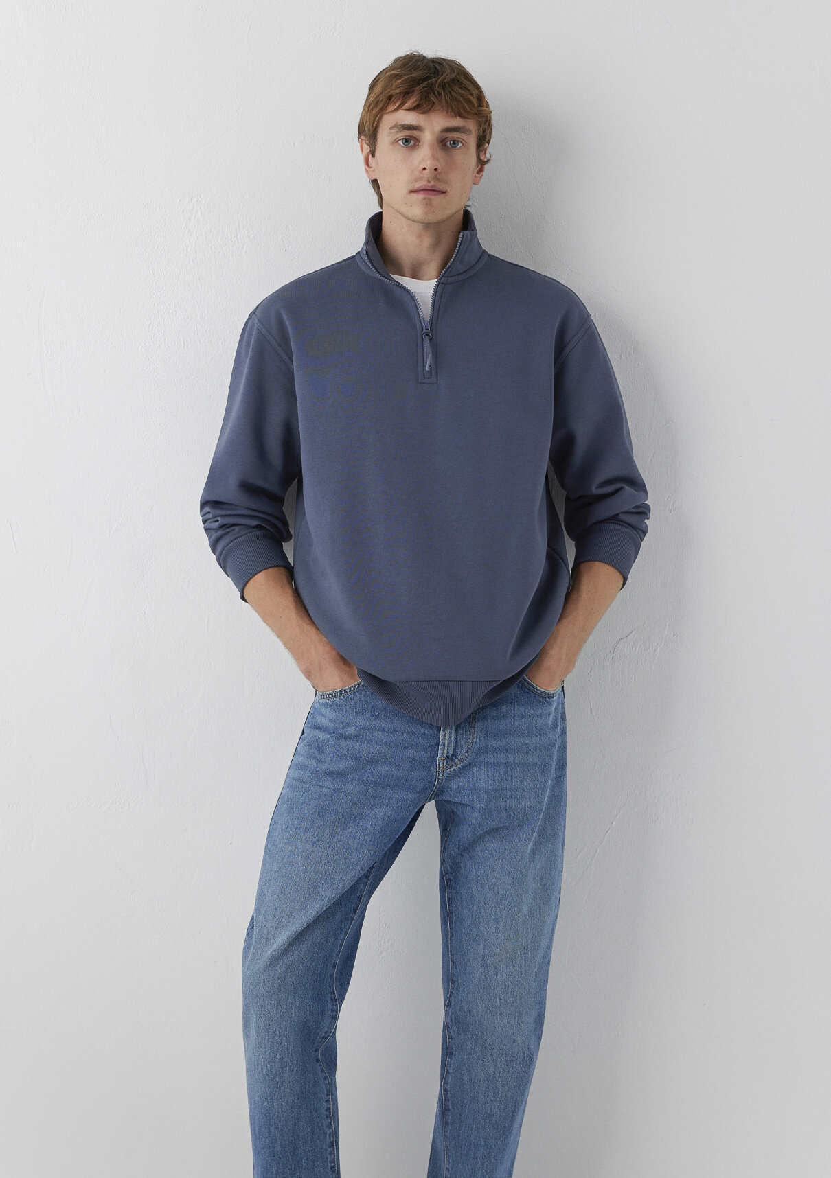 Mavi Yarı Fermuarlı Lacivert Basic Sweatshirt görsel 2