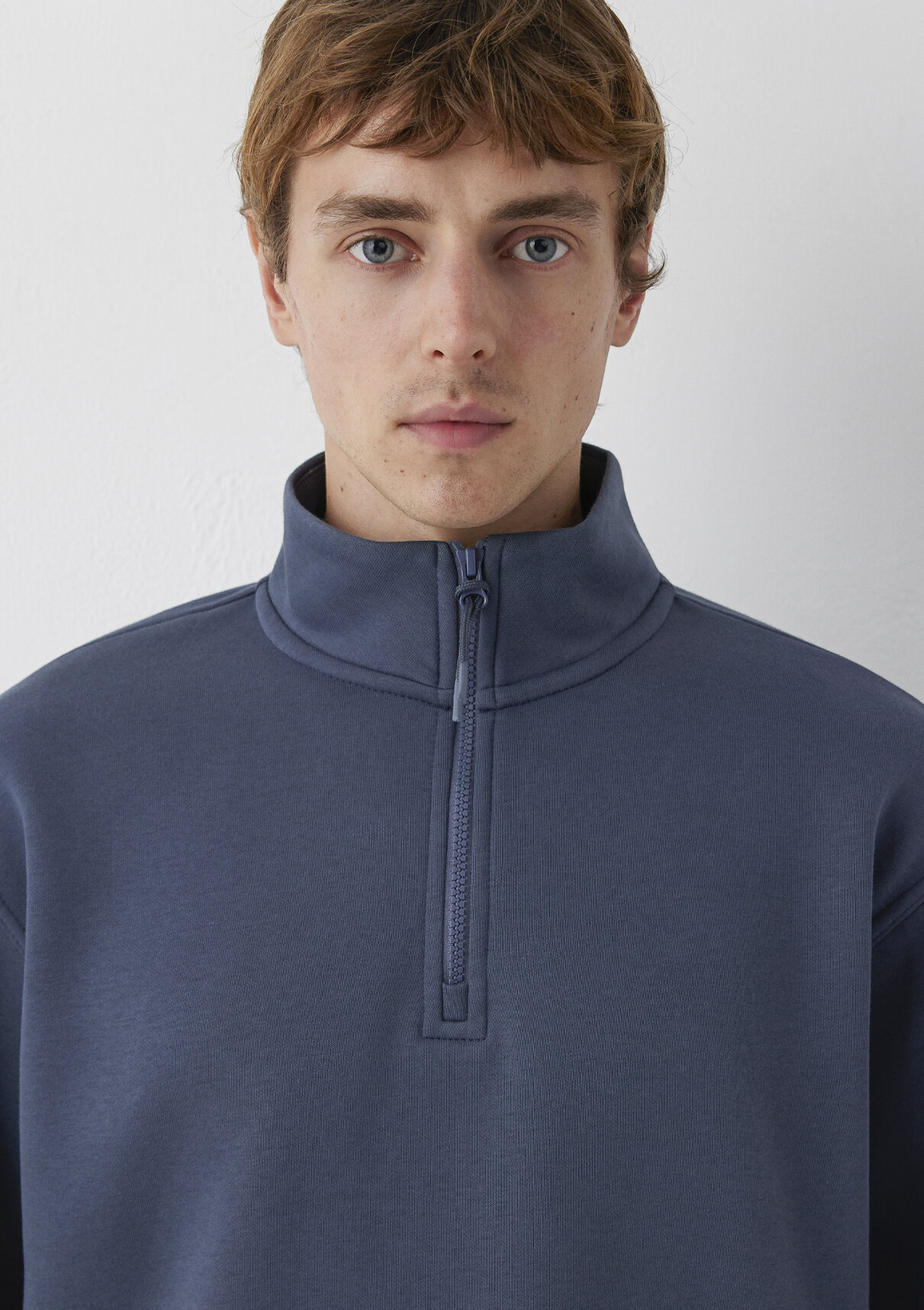 Mavi Yarı Fermuarlı Lacivert Basic Sweatshirt görsel 6