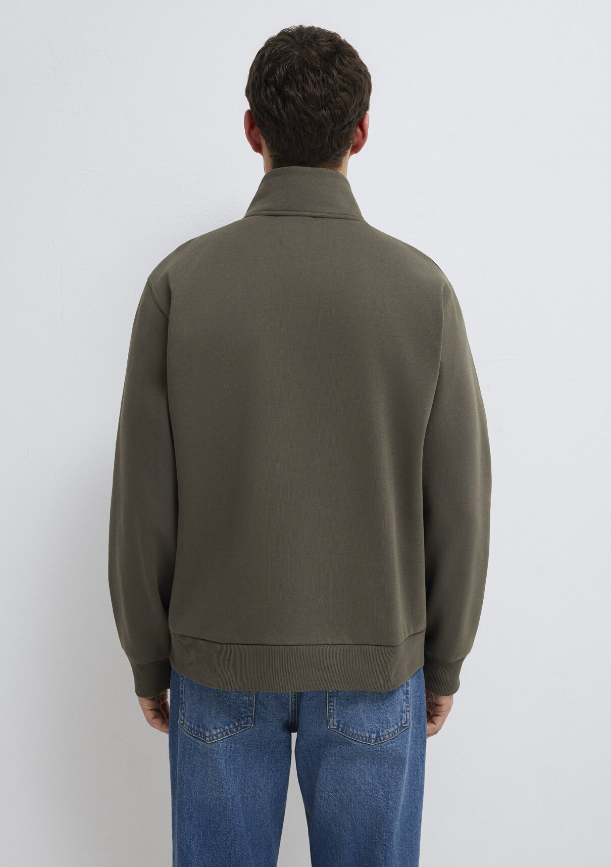 Mavi Yarı Fermuarlı Haki Basic Sweatshirt görsel 5