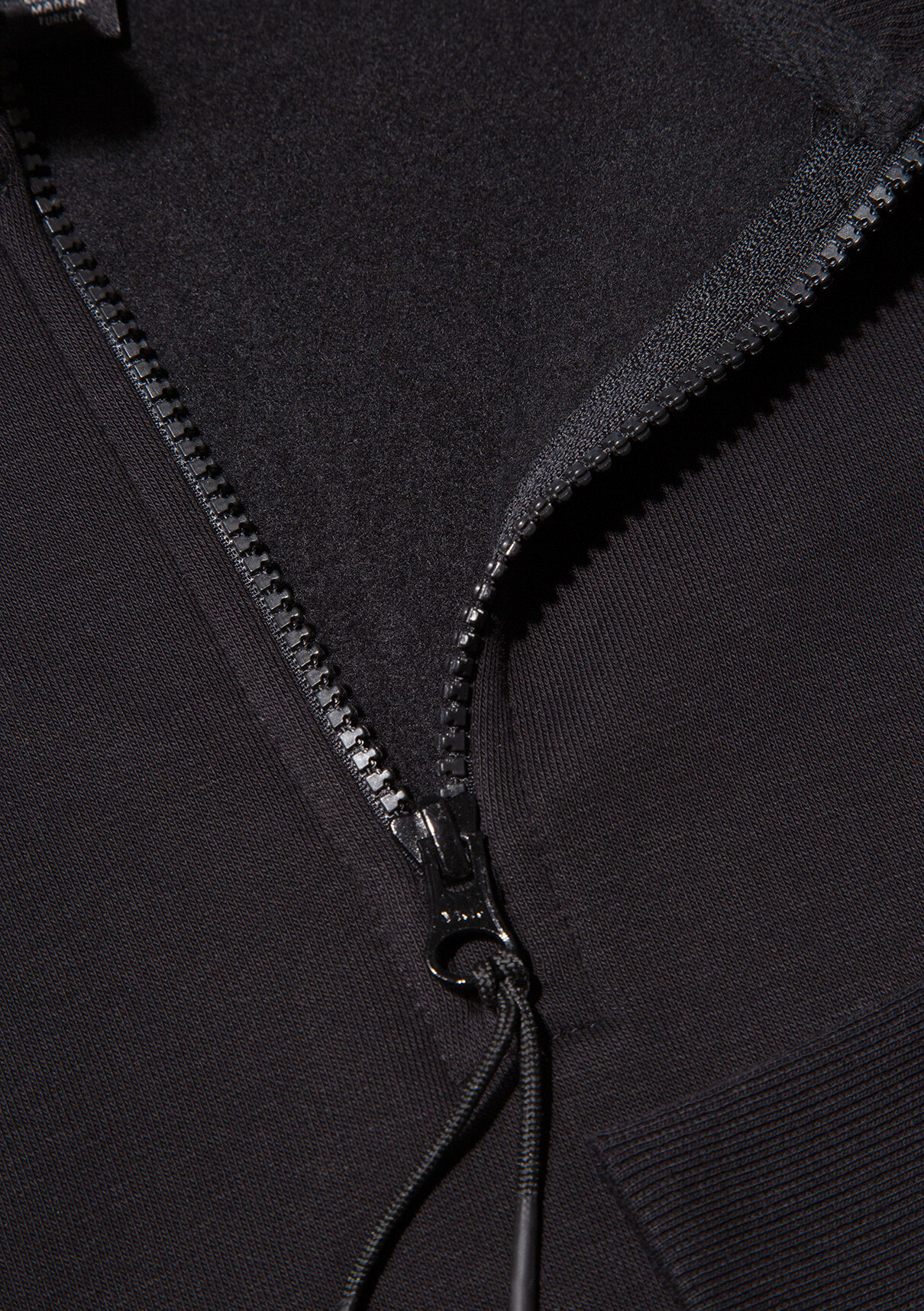 Mavi Yarı Fermuarlı Siyah Basic Sweatshirt görsel 7