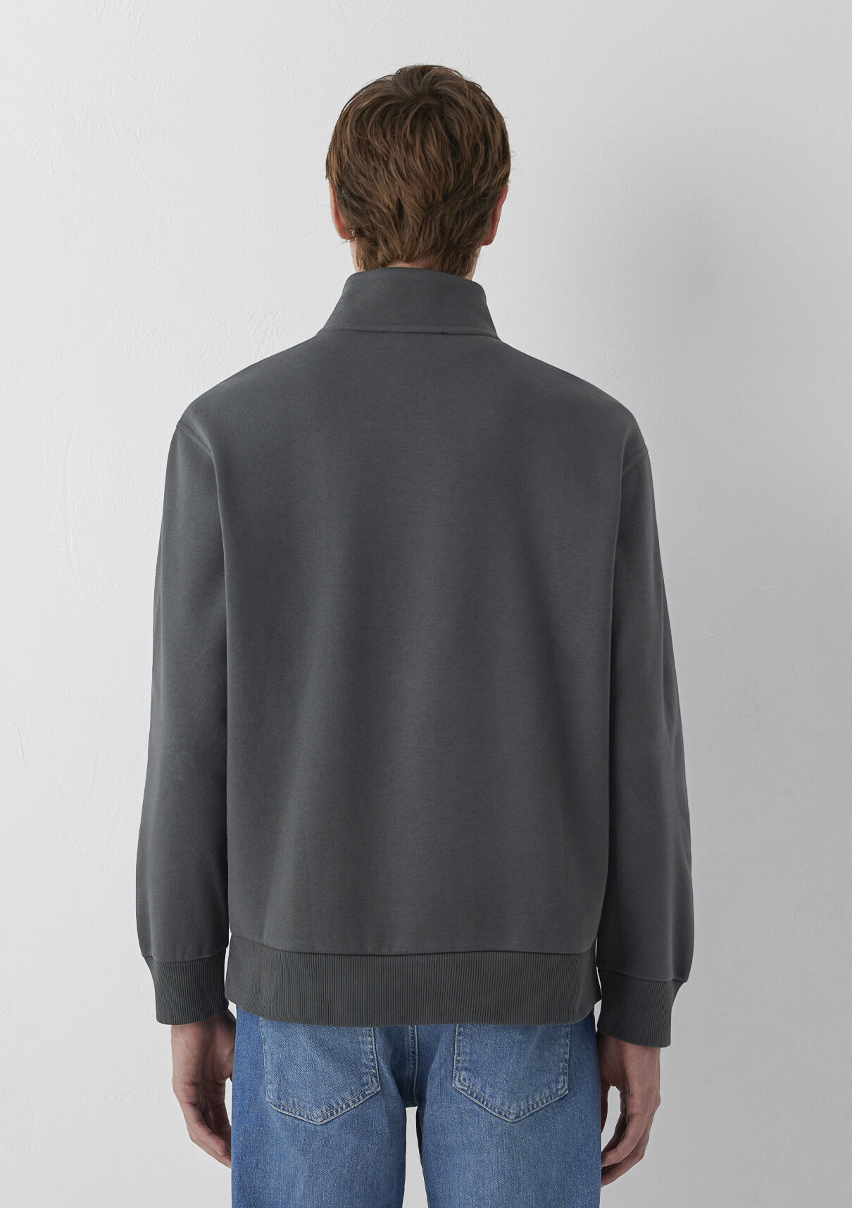 Mavi Yarı Fermuarlı Antrasit Basic Sweatshirt görsel 5