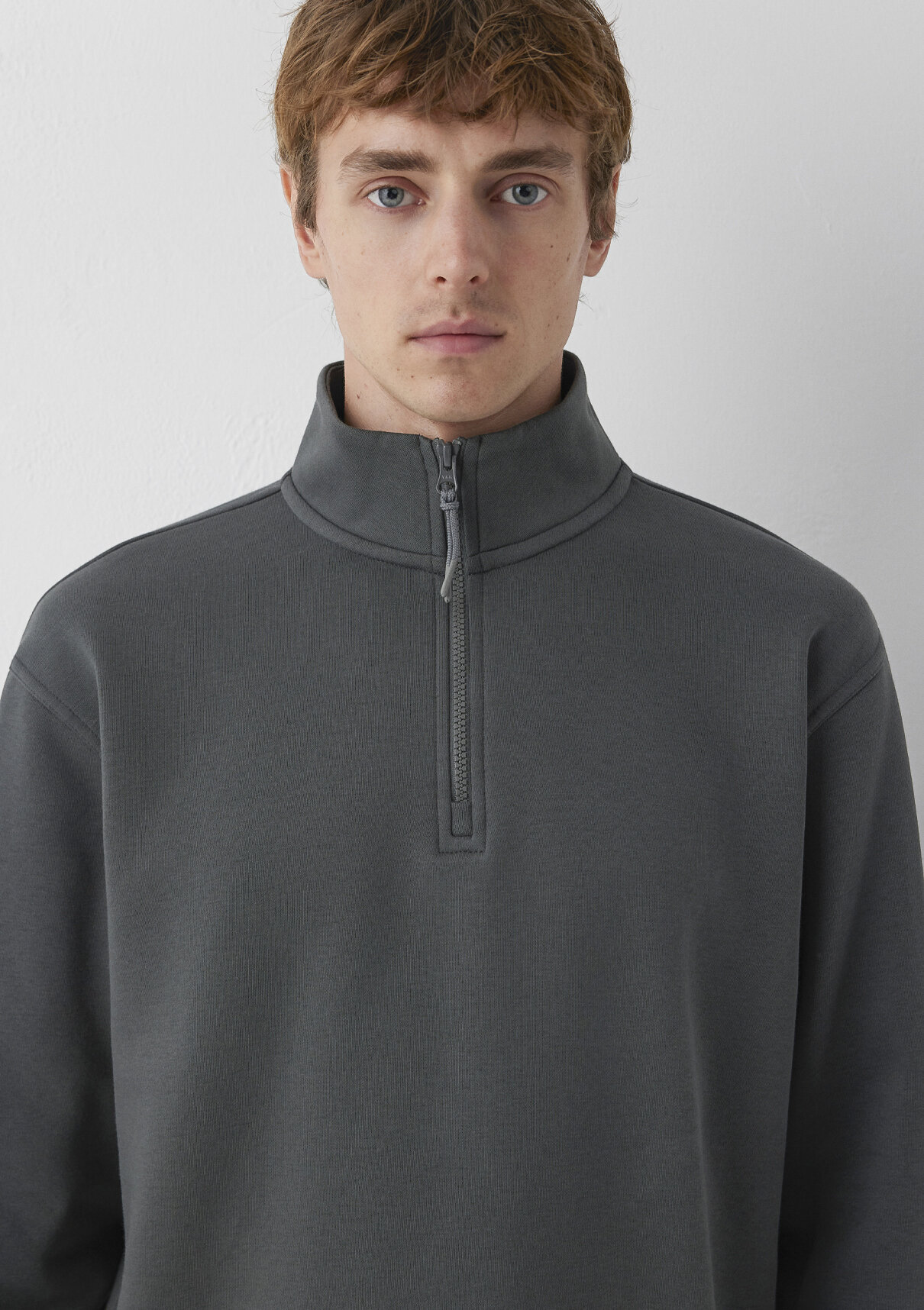 Mavi Yarı Fermuarlı Antrasit Basic Sweatshirt görsel 6