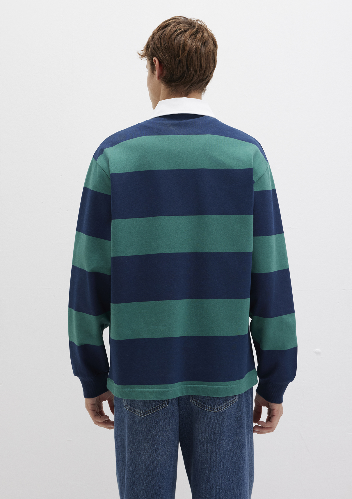 Mavi Logo Çizgili Lacivert Sweatshirt görsel 4