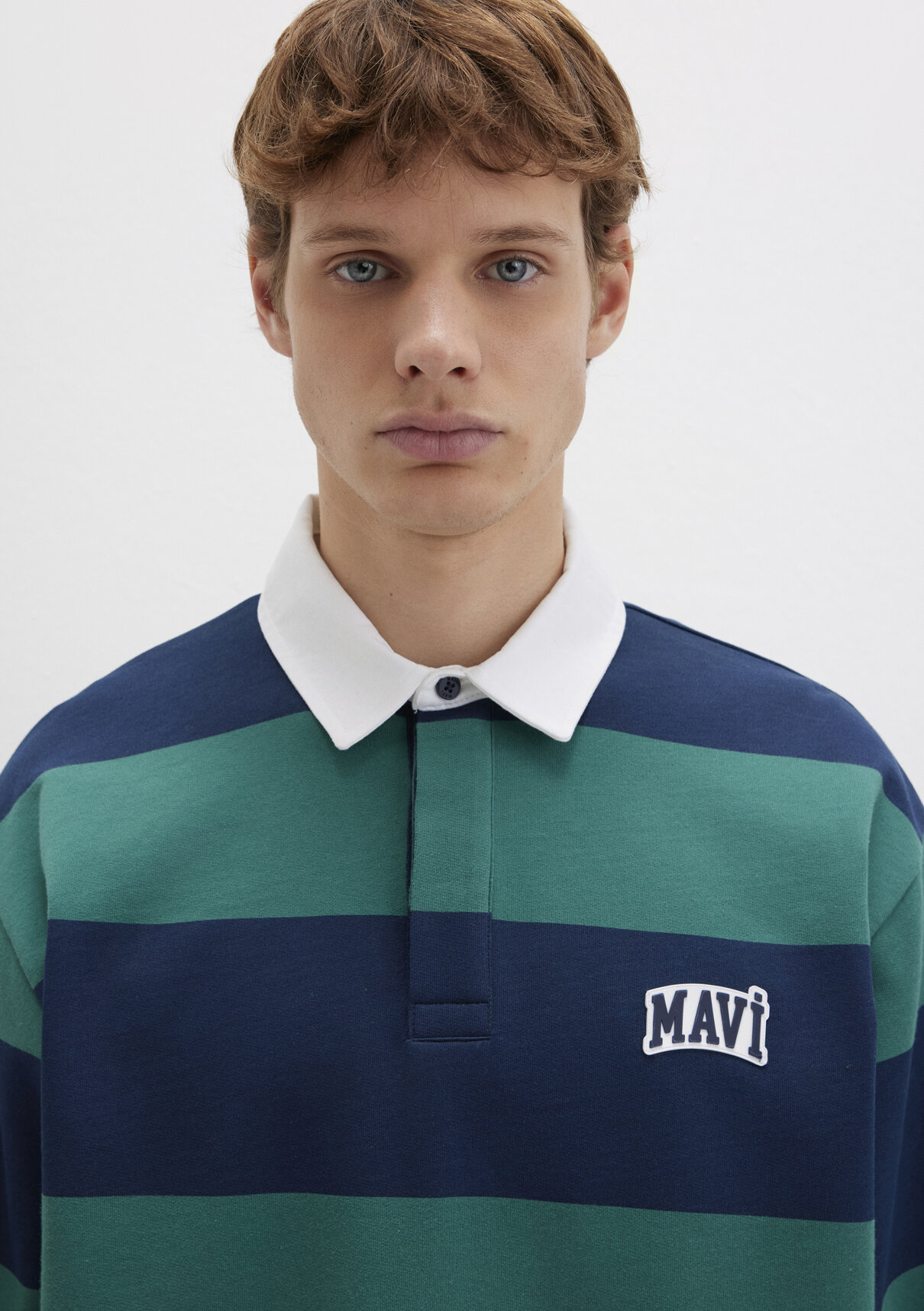 Mavi Logo Çizgili Lacivert Sweatshirt görsel 5