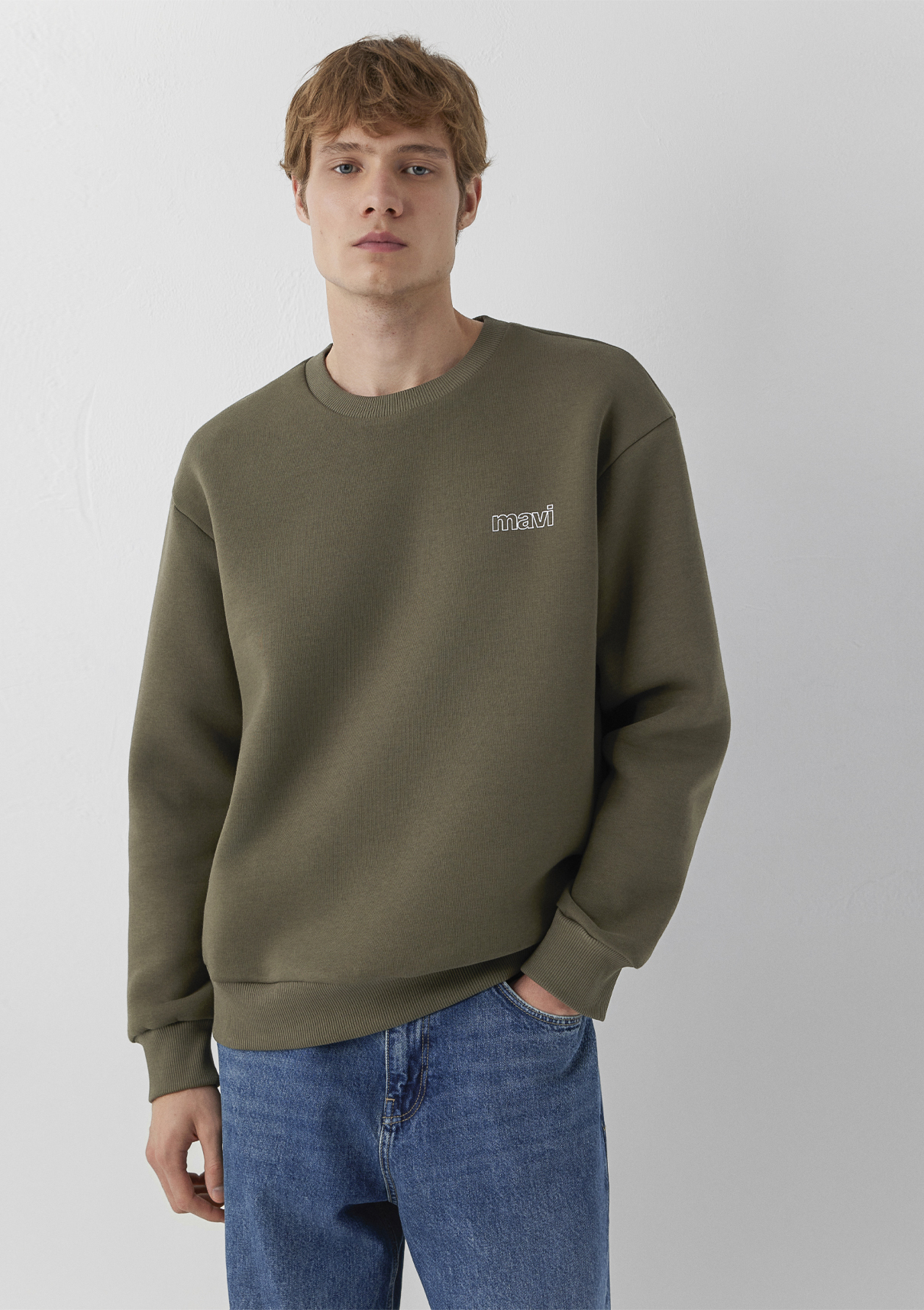Mavi Logo Baskılı Haki Sweatshirt görsel 2
