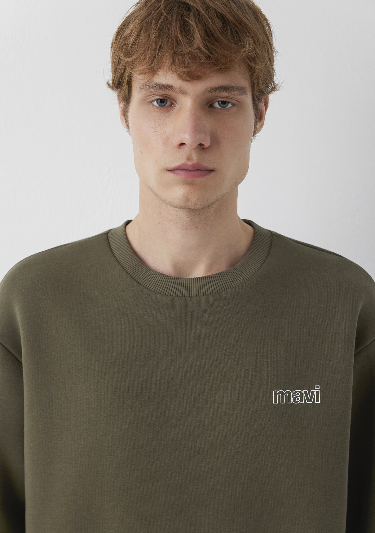 Mavi Logo Baskılı Haki Sweatshirt görsel 6