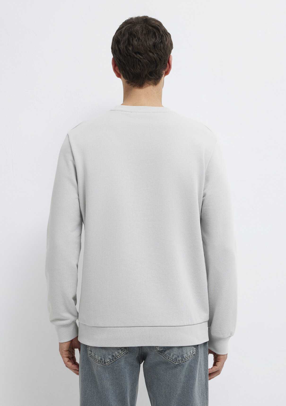 Mavi Logo Baskılı Gri Sweatshirt görsel 5