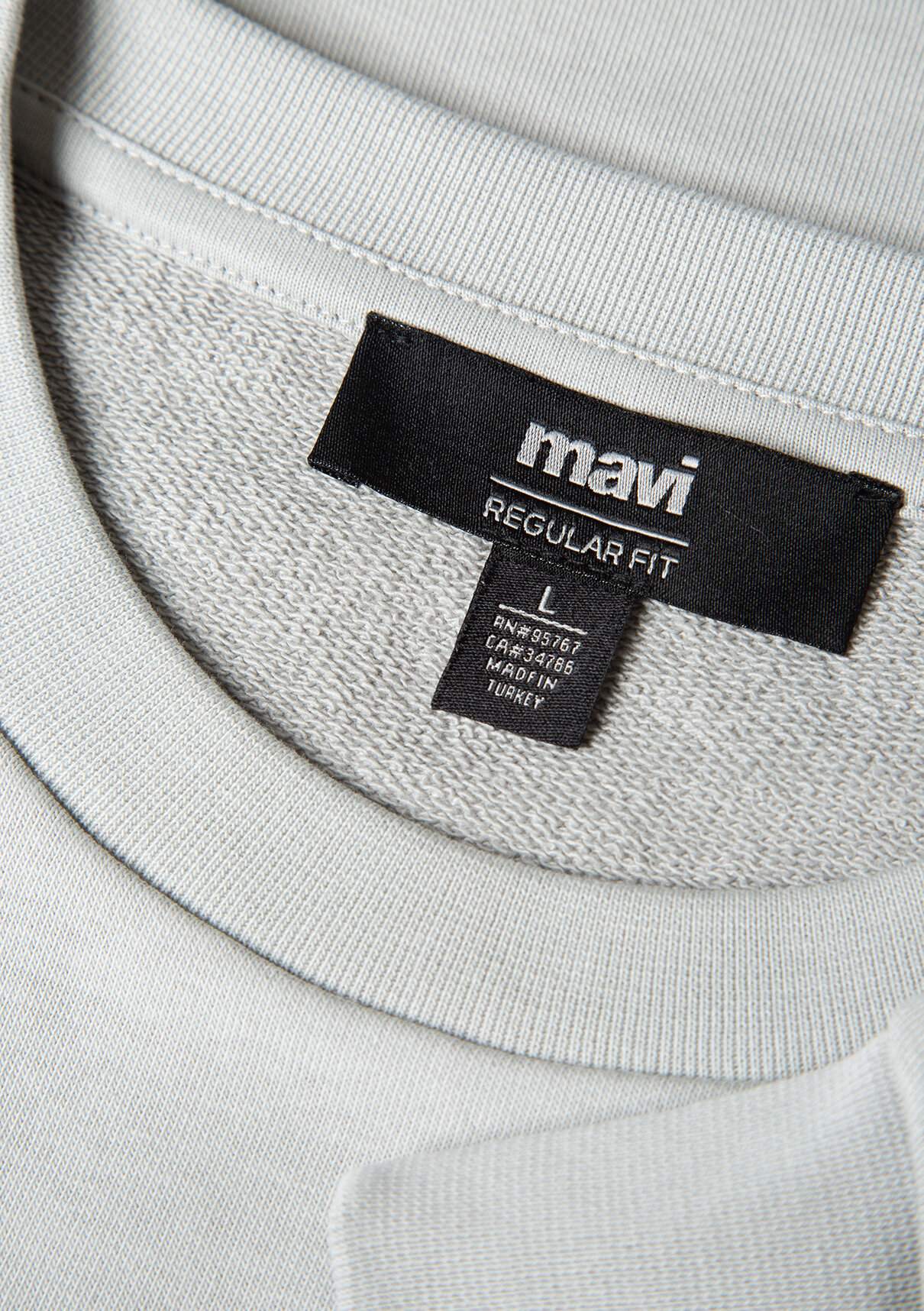 Mavi Logo Baskılı Gri Sweatshirt görsel 7