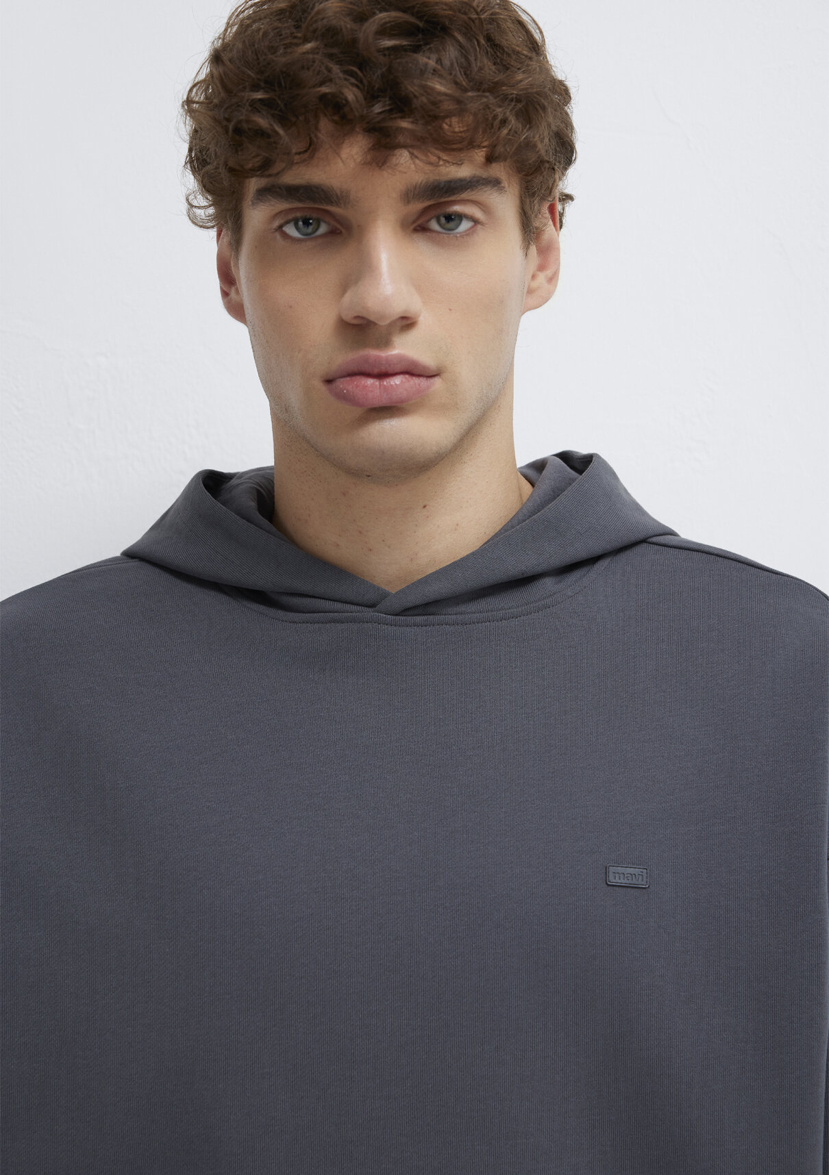 Mavi Kapüşonlu Antrasit Sweatshirt görsel 6