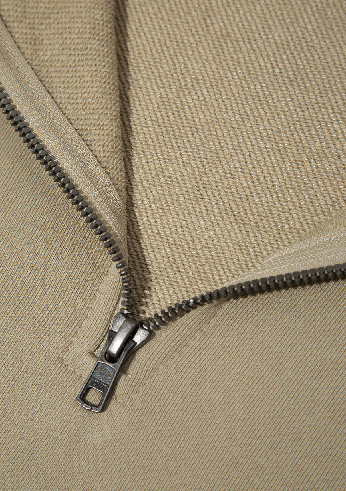 Mavi Yarı Fermuarlı Basic Bej Sweatshirt görsel 7