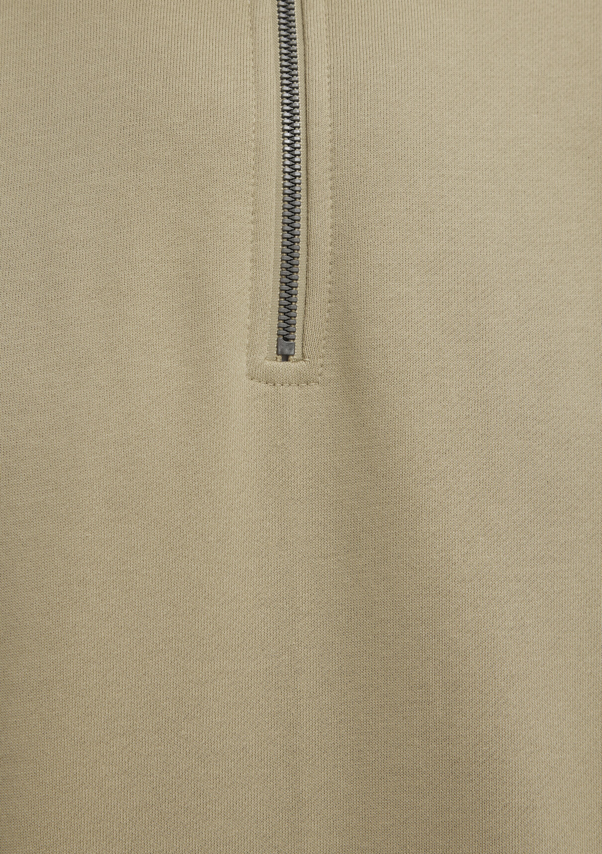 Mavi Yarı Fermuarlı Basic Bej Sweatshirt görsel 8