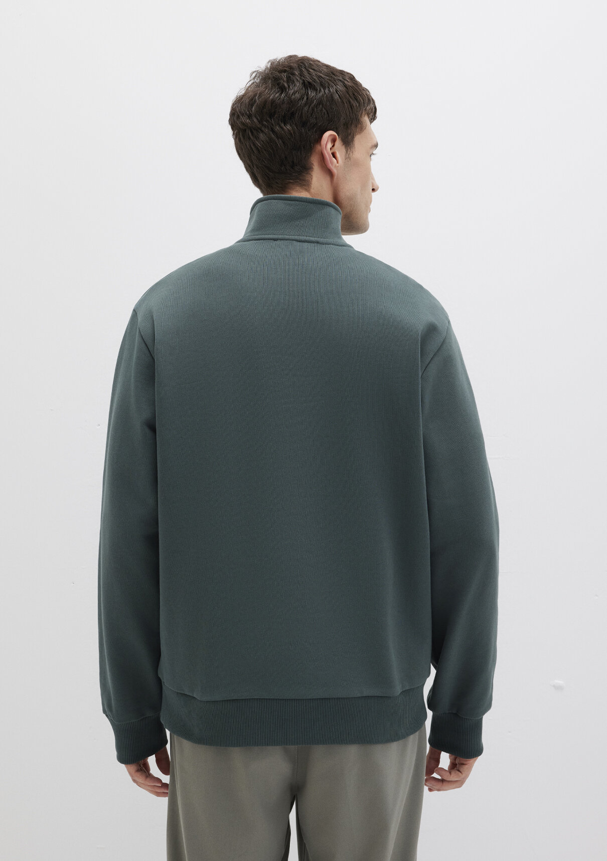 Mavi Yarı Fermuarlı Yeşil Basic Sweatshirt görsel 5
