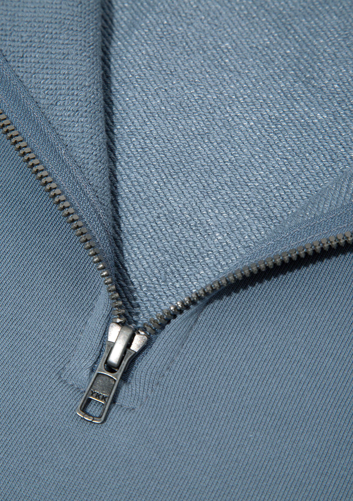 Mavi Yarı Fermuarlı Mavi Basic Sweatshirt görsel 7
