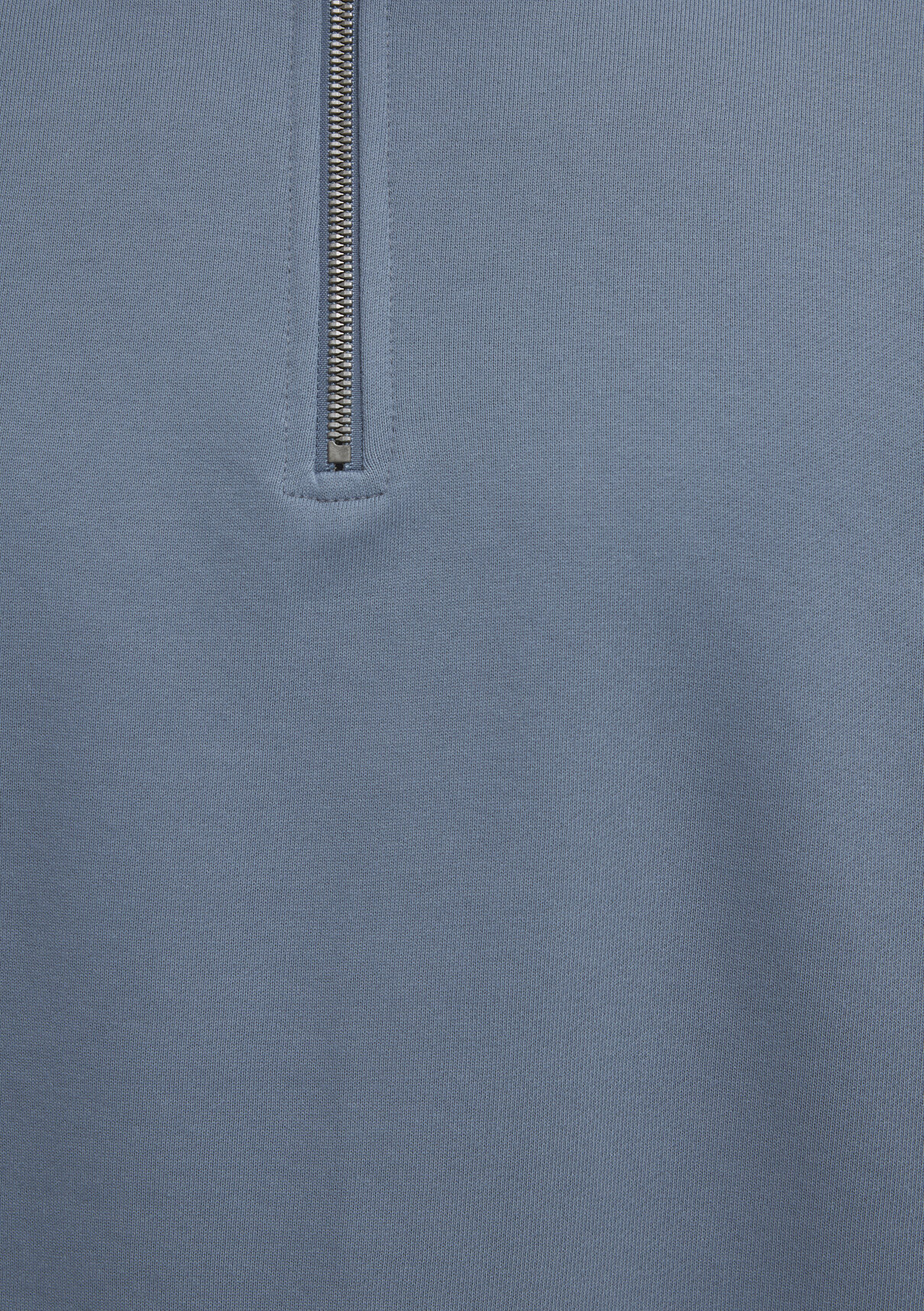 Mavi Yarı Fermuarlı Mavi Basic Sweatshirt görsel 8