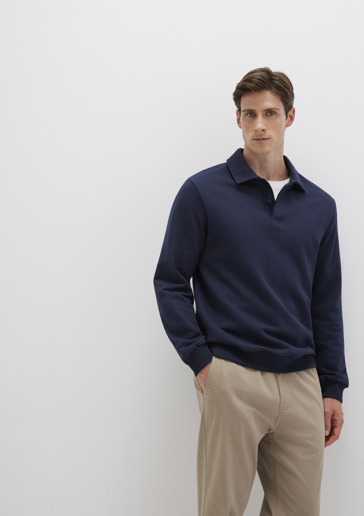 Mavi Polo Yaka Lacivert Sweatshirt görsel 2