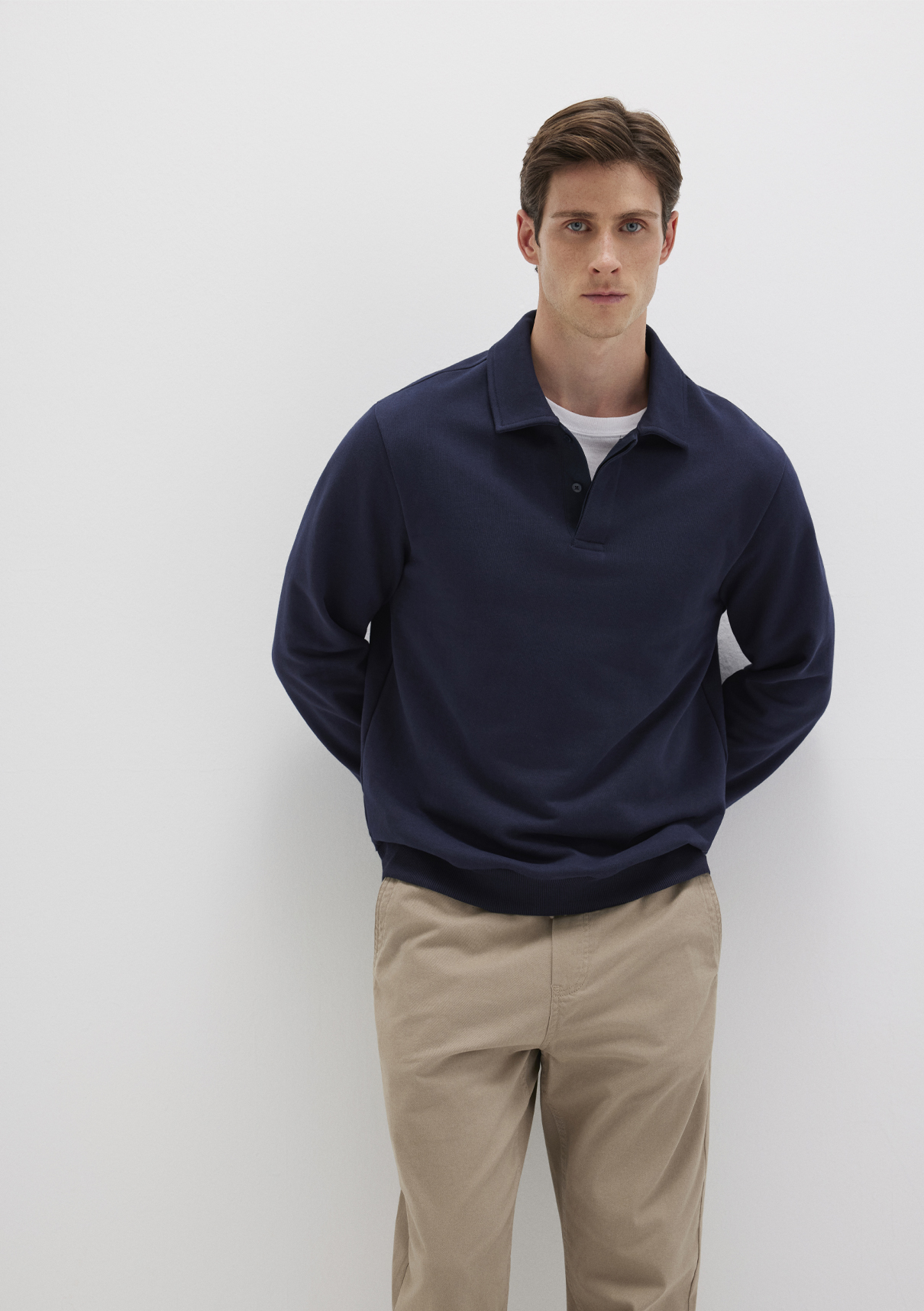 Mavi Polo Yaka Lacivert Sweatshirt görsel 3