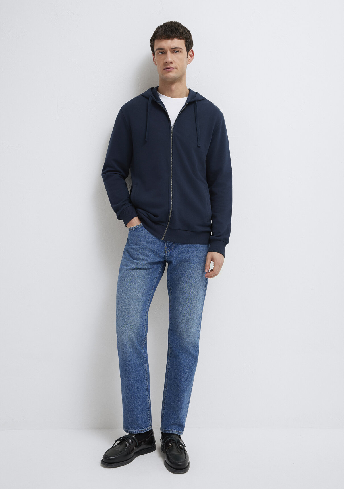 Mavi Kapüşonlu Fermuarlı Lacivert Basic Sweatshirt görsel 2