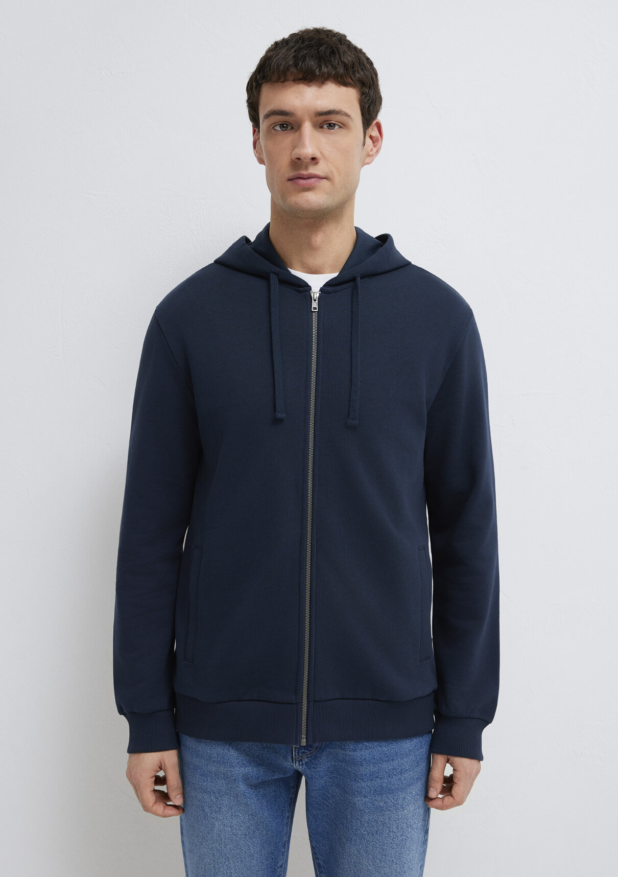 Mavi Kapüşonlu Fermuarlı Lacivert Basic Sweatshirt görsel 4