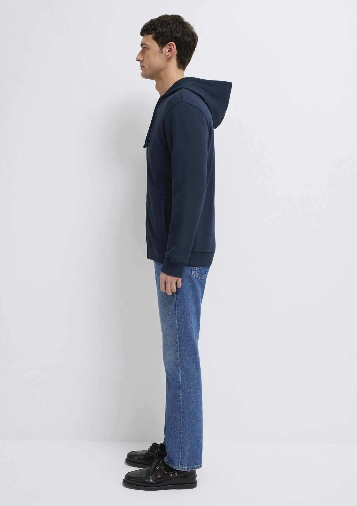 Mavi Kapüşonlu Fermuarlı Lacivert Basic Sweatshirt görsel 5