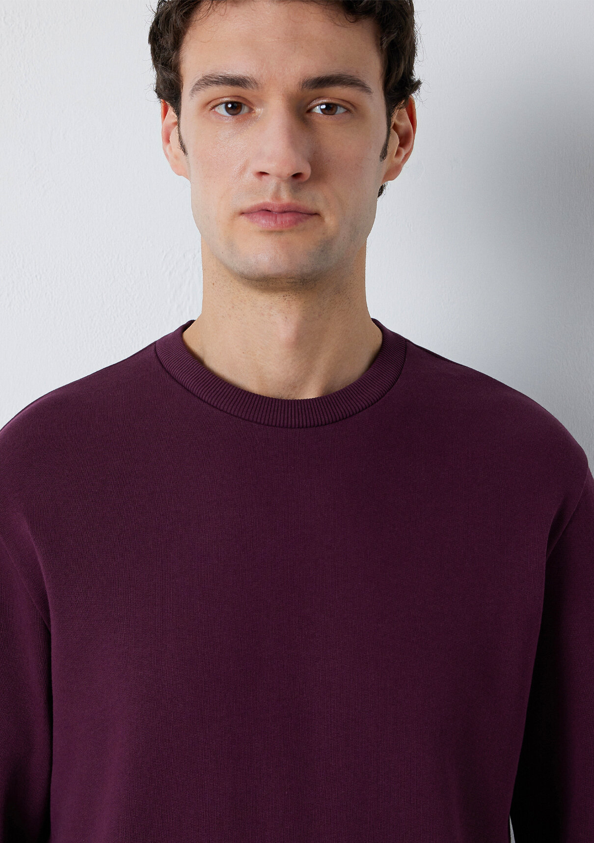 Mavi Bisiklet Yaka Mor Basic Sweatshirt görsel 6