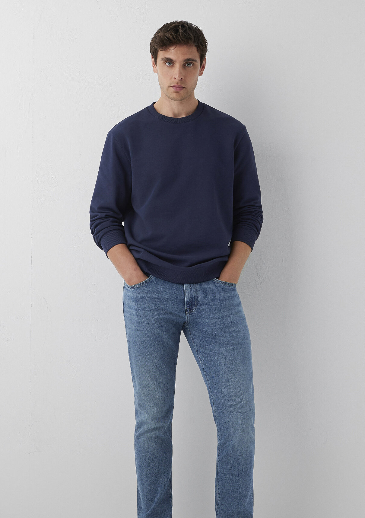 Mavi Bisiklet Yaka Lacivert Basic Sweatshirt görsel 2
